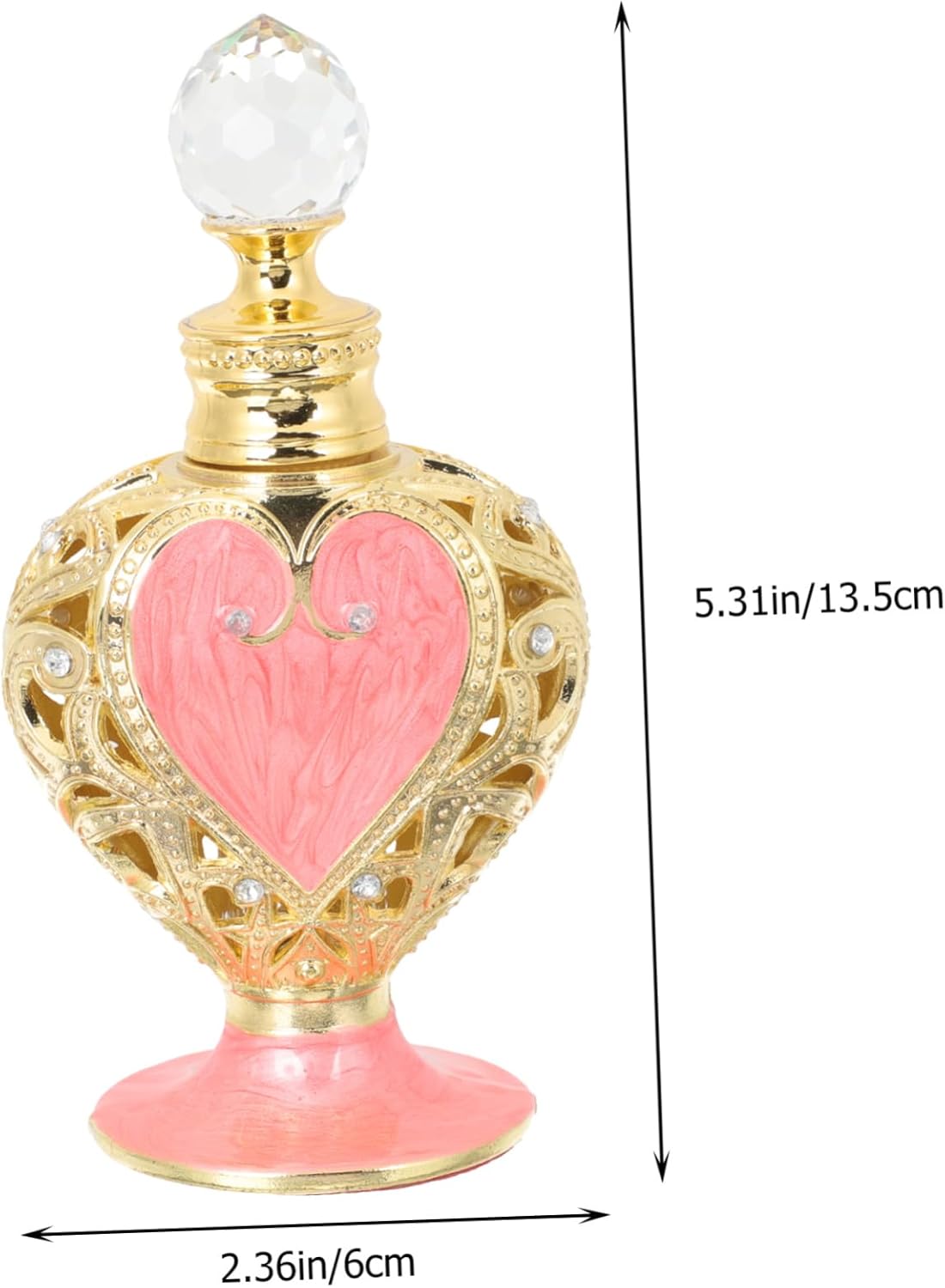 Refillable Perfume Bottle Heart Shaped Arabic Style Design