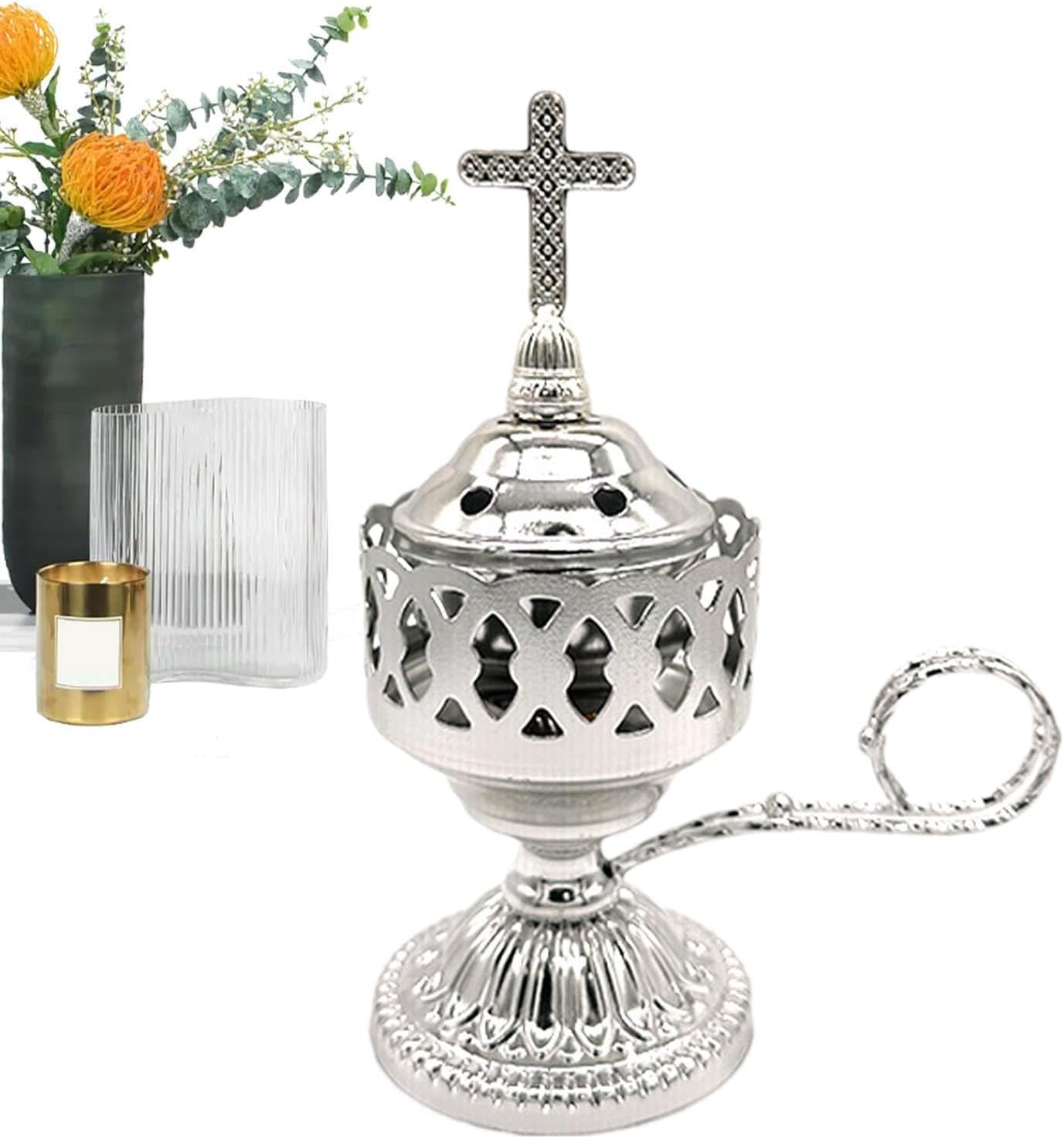 Electric Oud Incense Burner - Metal Aroma Diffuser for Relaxation