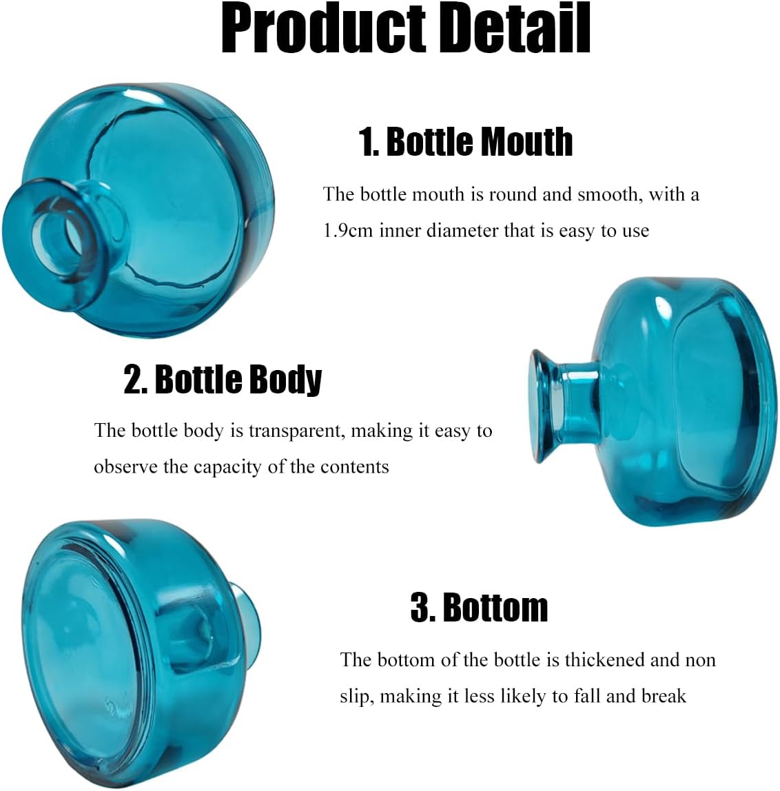 200 ml Refillable Glass Diffuser Bottle Blue