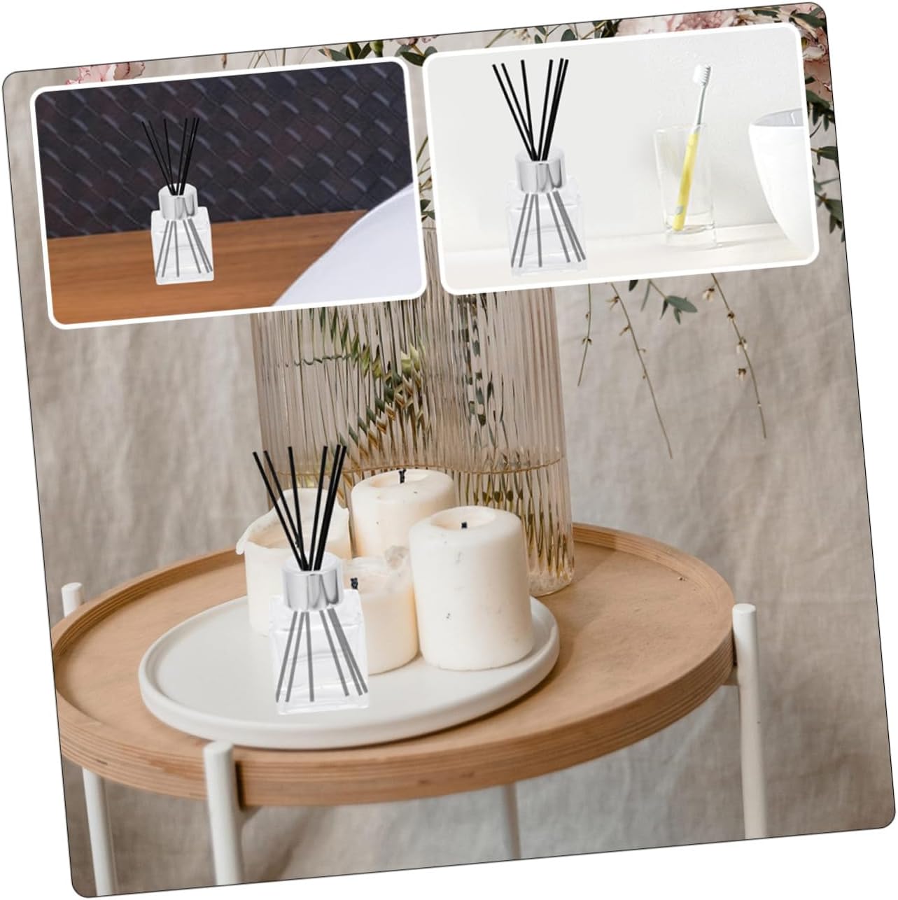 Happyyami 50ml Glass Aromatherapy Diffuser Bottle Square Design