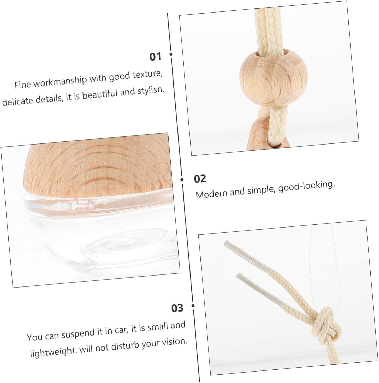 HEALLILY 6Pcs Car Essential Oil Diffuser Bottles Decorative Hanging Perfume Decor