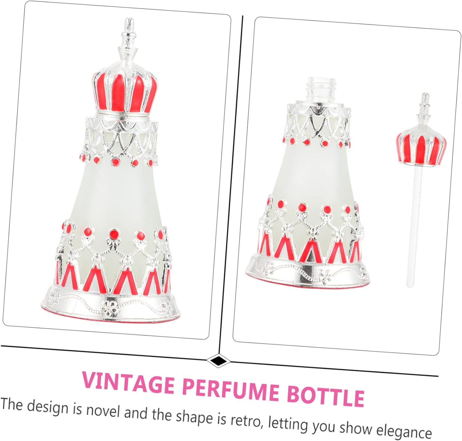 Luxshiny Vintage Arab Style Perfume Bottle Refillable Glass Dropper