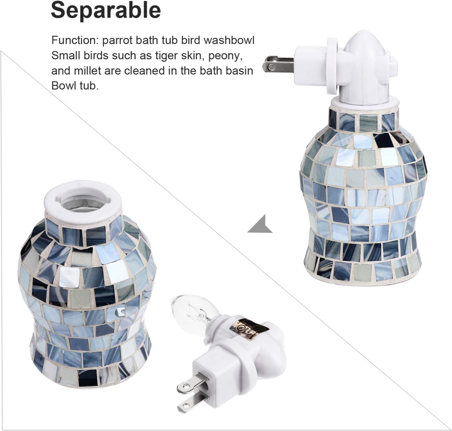 Uonlytech Blue Glass Mosaic Wax Melt Warmers