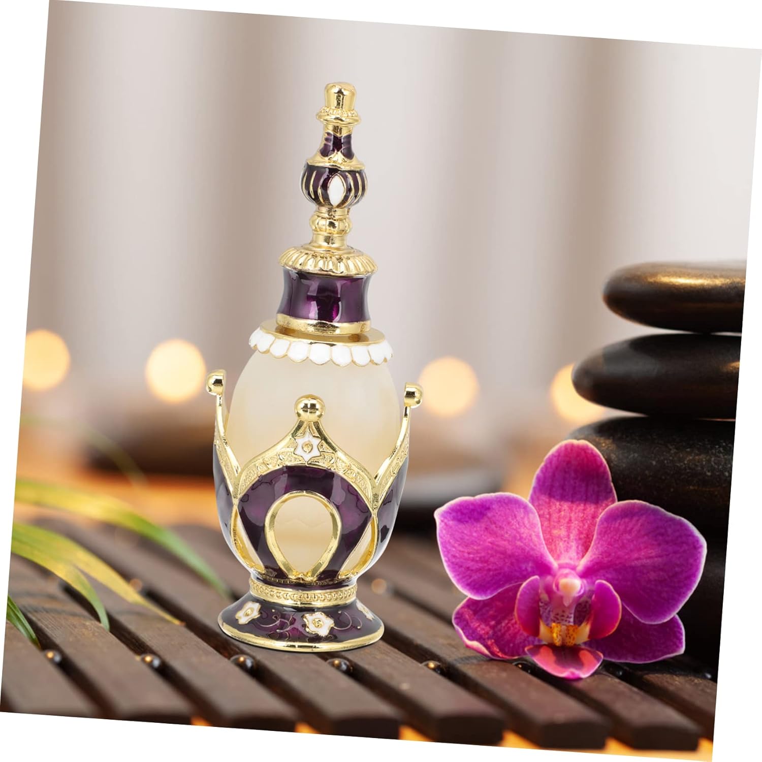 Delicate Perfume Bottle Aroma Diffuser with Crown Design for Home Office and Spa Decor