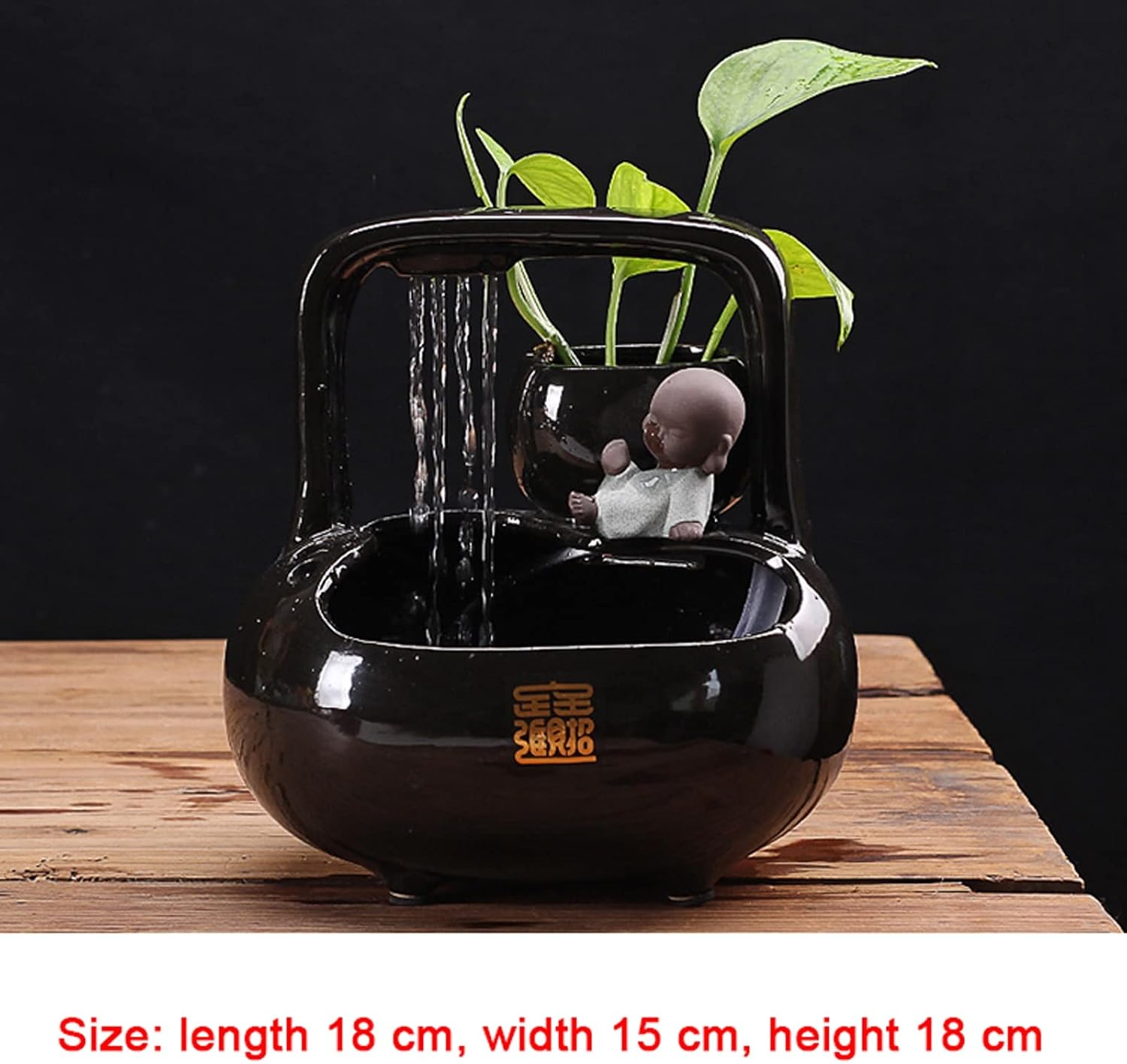 HIHELO Indoor Tabletop Waterfall Fountain for Home Office Zen Decor