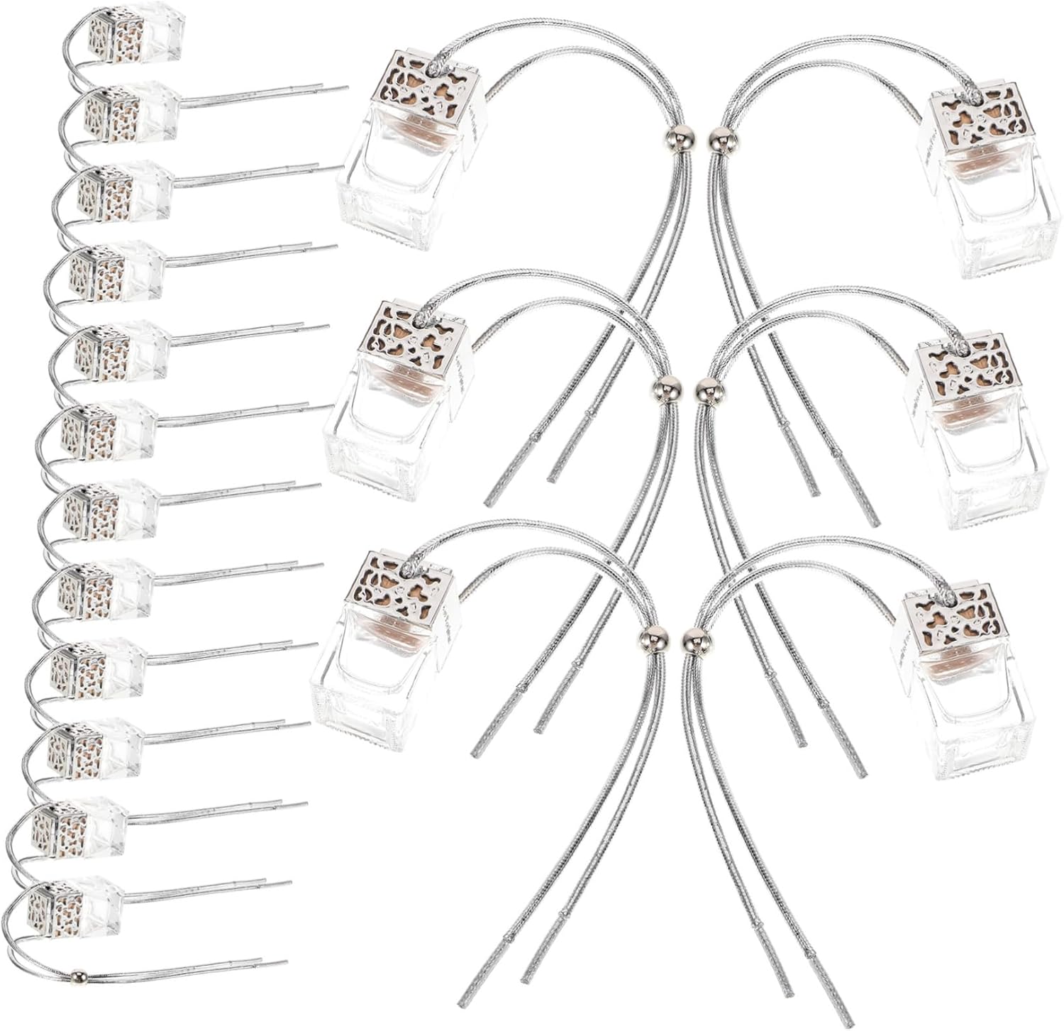 20Pcs Car Hanging Aroma Diffuser Bottles Portable Perfume Decorative Fragrance Holders