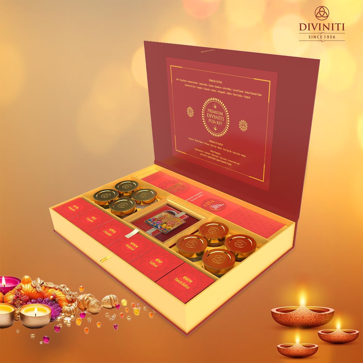 DENMOUS Diwali Puja Kit with Laxmi Ganesh Idol and Yantra