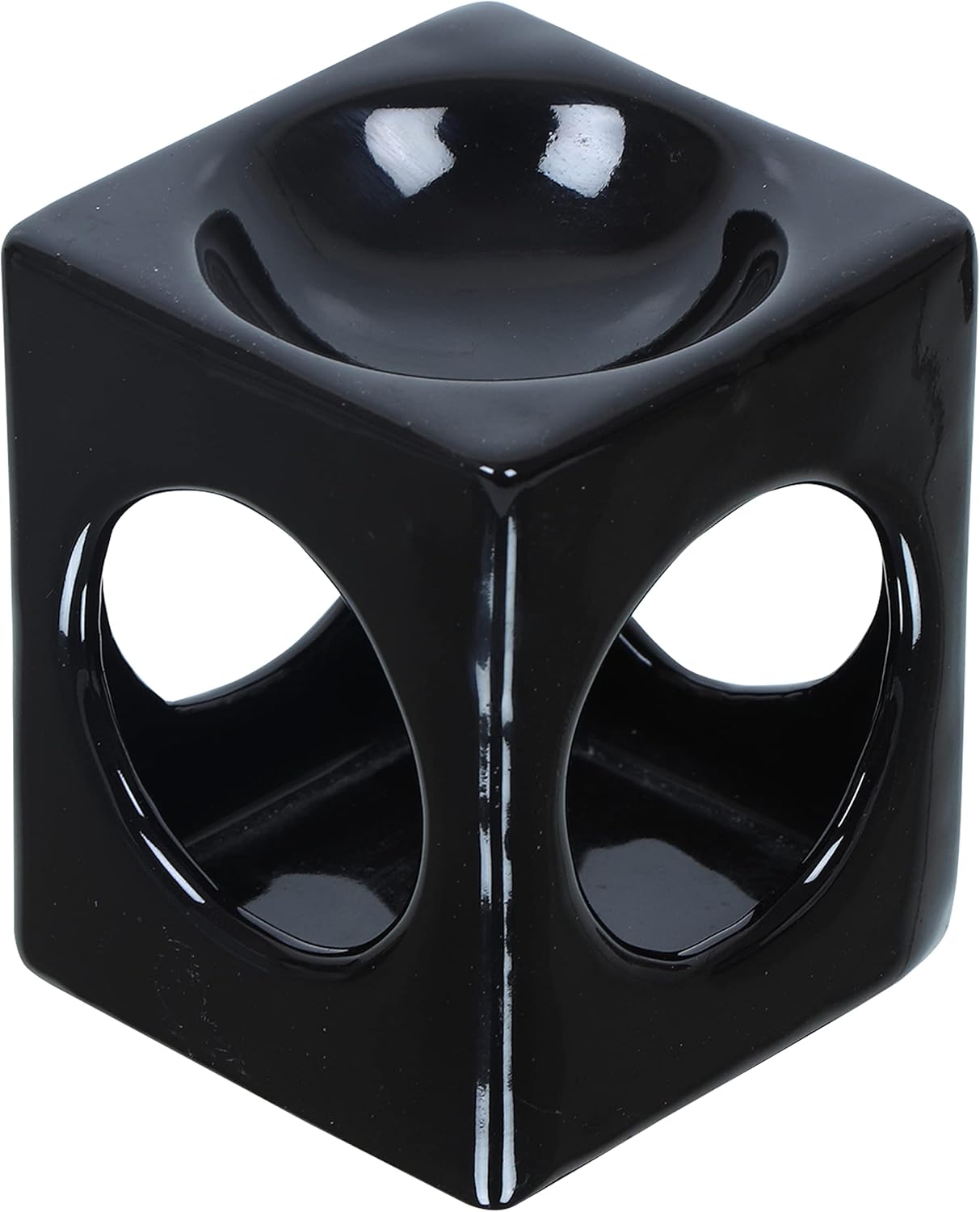 Ceramic Tealight Candle Holder for Aromatherapy Oil Diffuser Black 8x65cm Home Decor Accessory