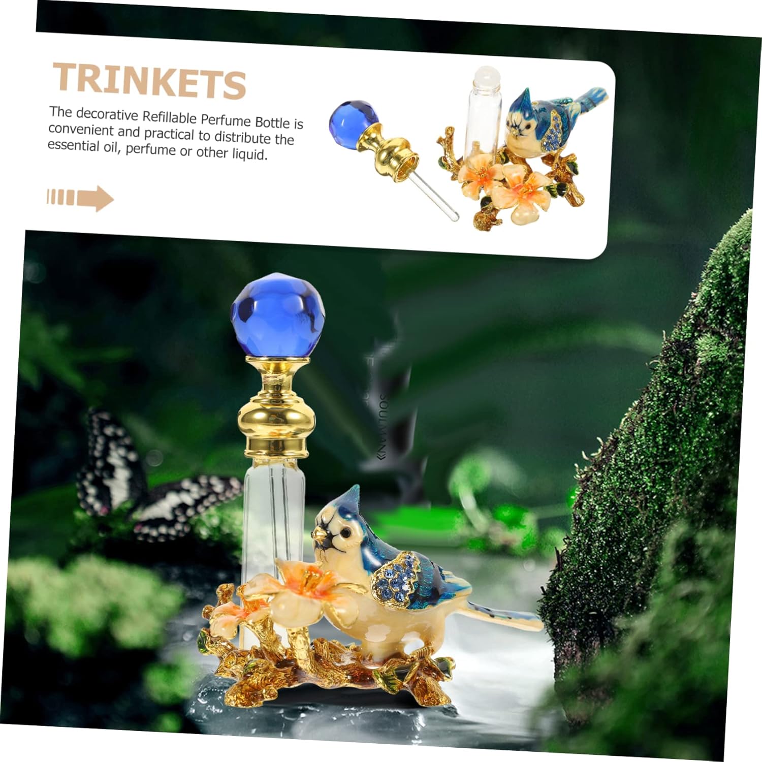 Decorative Perfume Bottle Empty Refillable Oil Dispenser