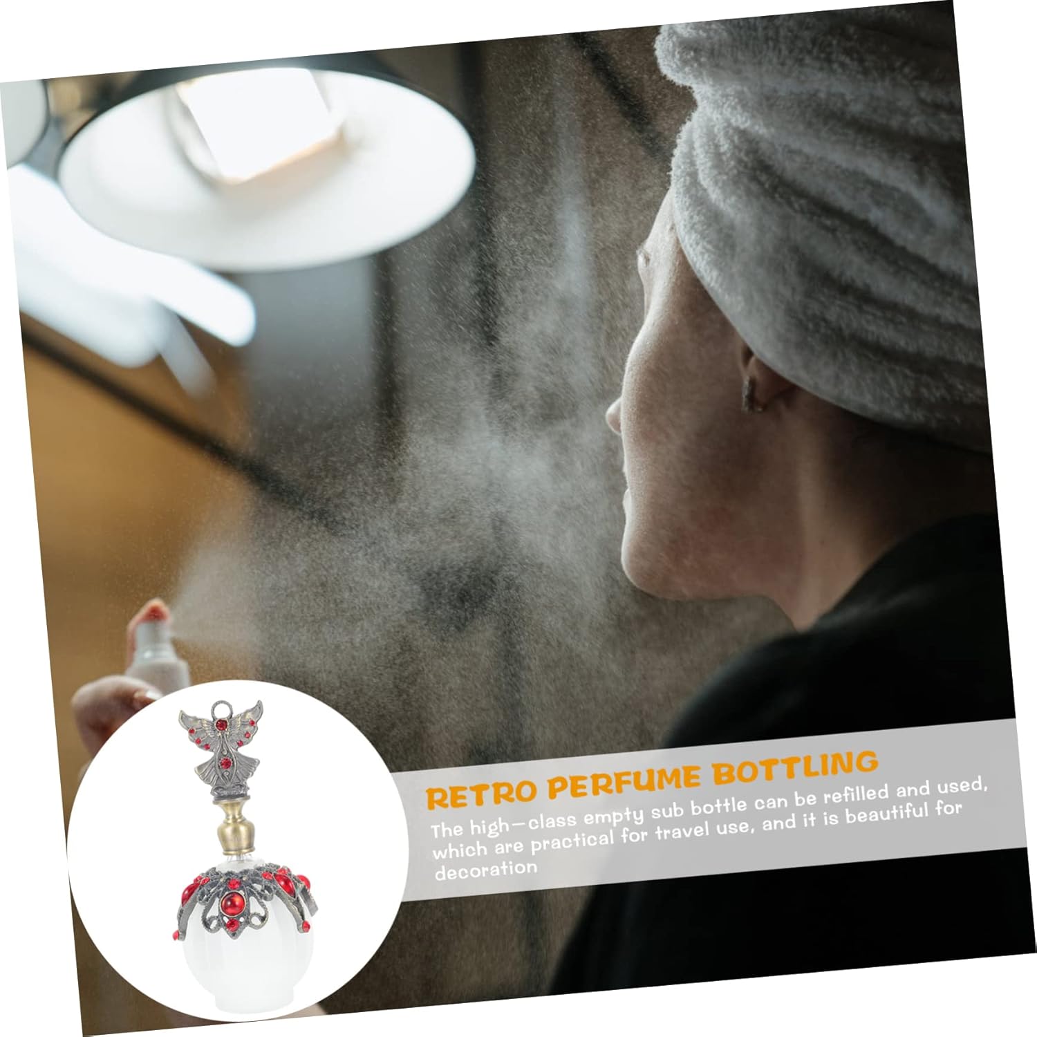 MAGICLULU Vintage Perfume Dispenser Bottle Essential Oil Glass Container Travel-Friendly Aromatherapy Holder