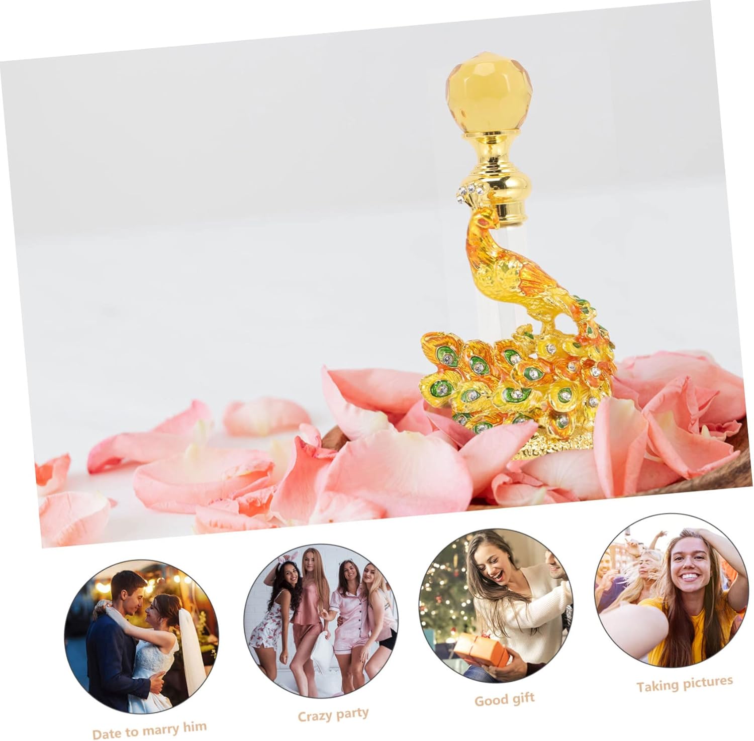 PRETYZOOM Vintage Refillable Perfume Bottle Elegant Decorative Airtight Holder for Personal Use and Travel