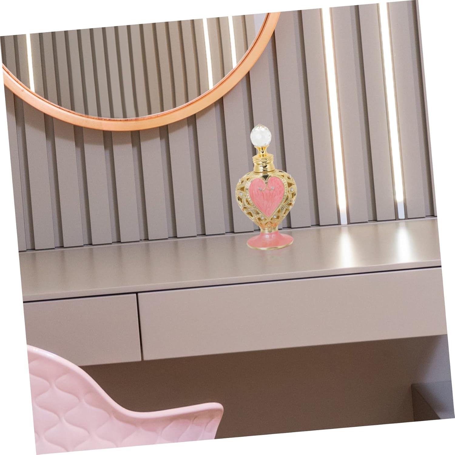 Heart Shaped Perfume Bottle Middle Eastern Style Decorative Refillable Container for Essential Oils