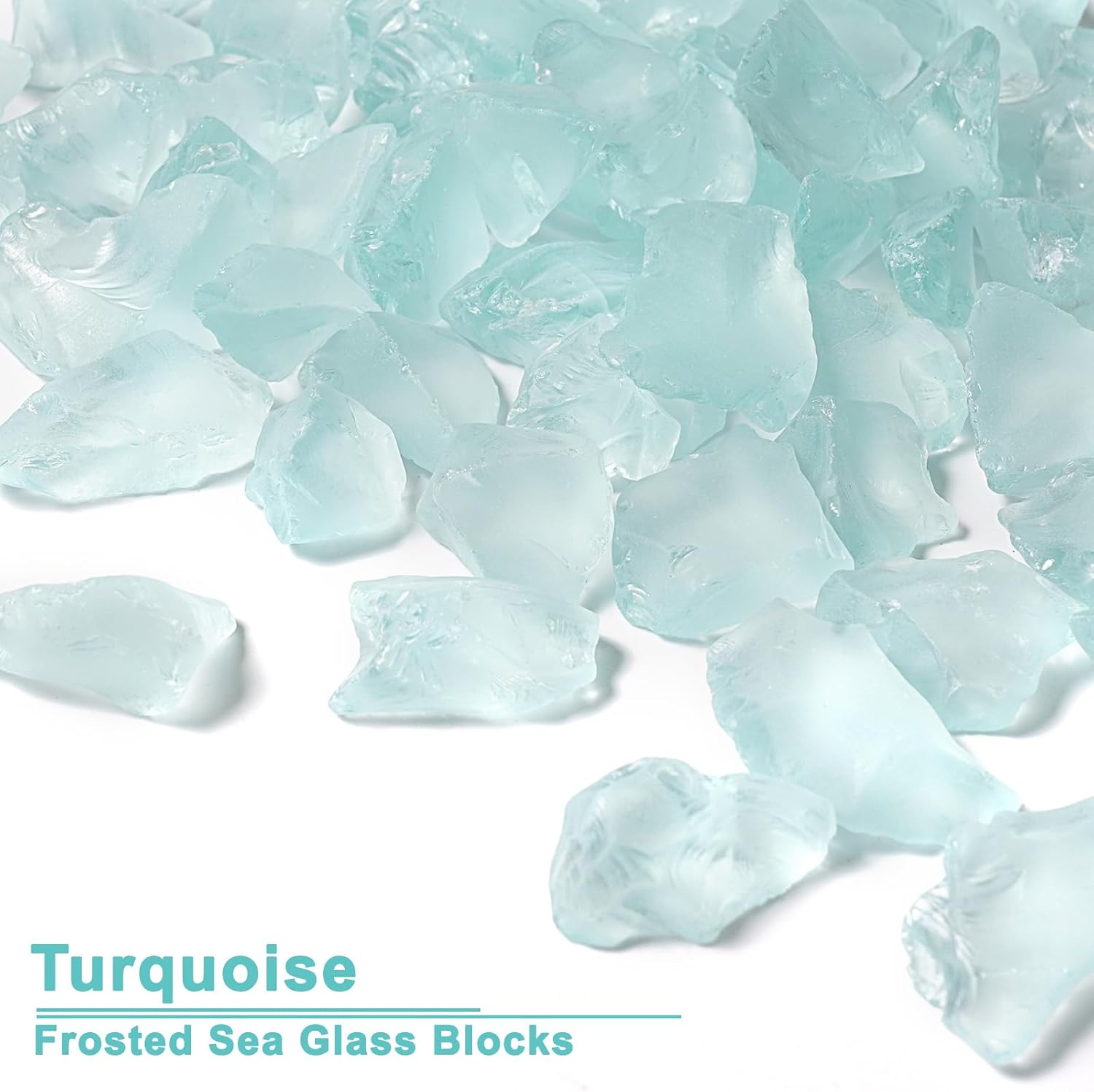 Versatile Frosted Sea Glass Blocks - 1LB Turquoise