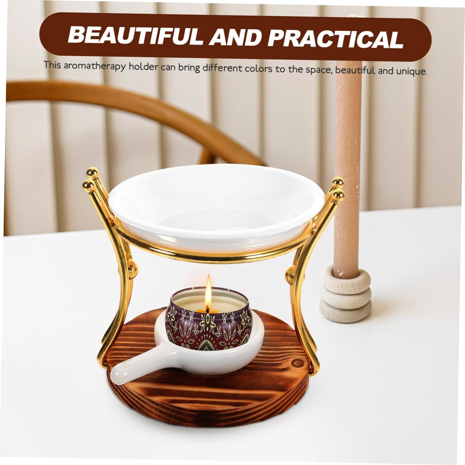 Garneck Ceramic Essential Oil Burner Vintage Design for Home Decor