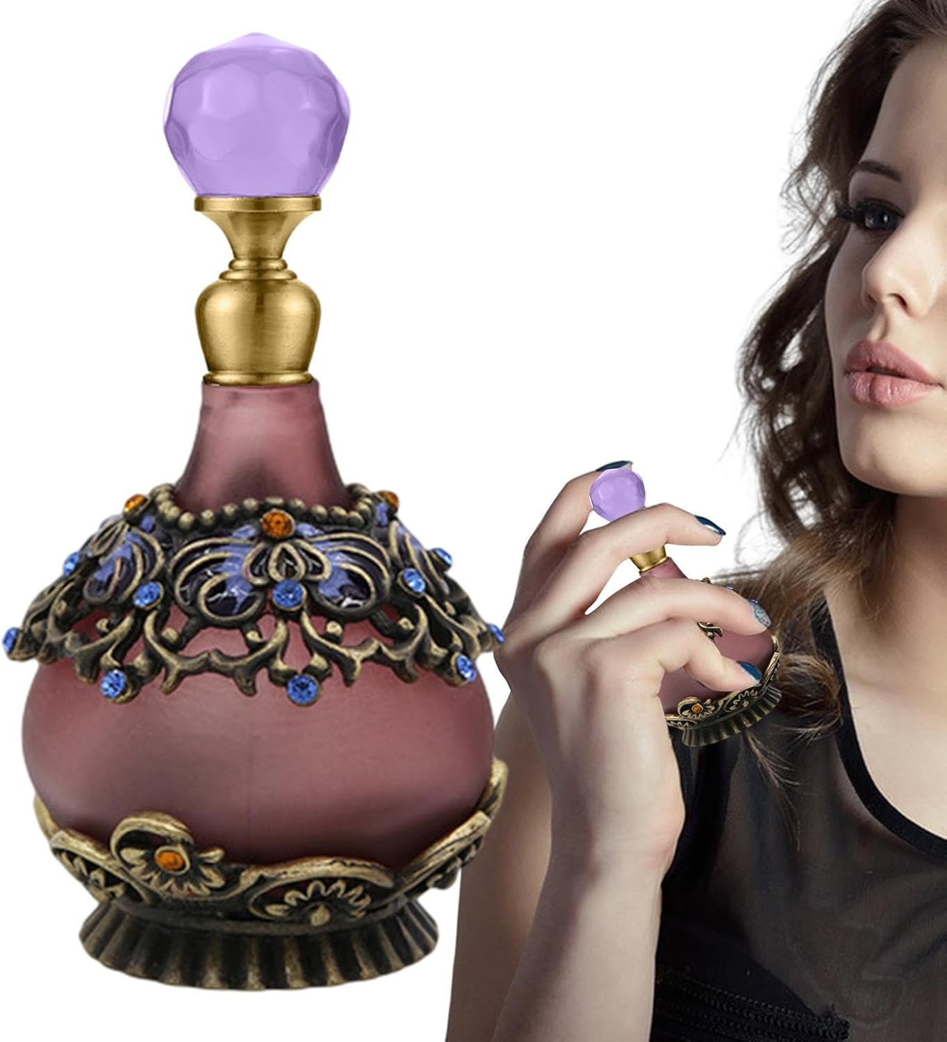 Retro Perfume Jar - Vintage Refillable Glass Vial for Essential Oils