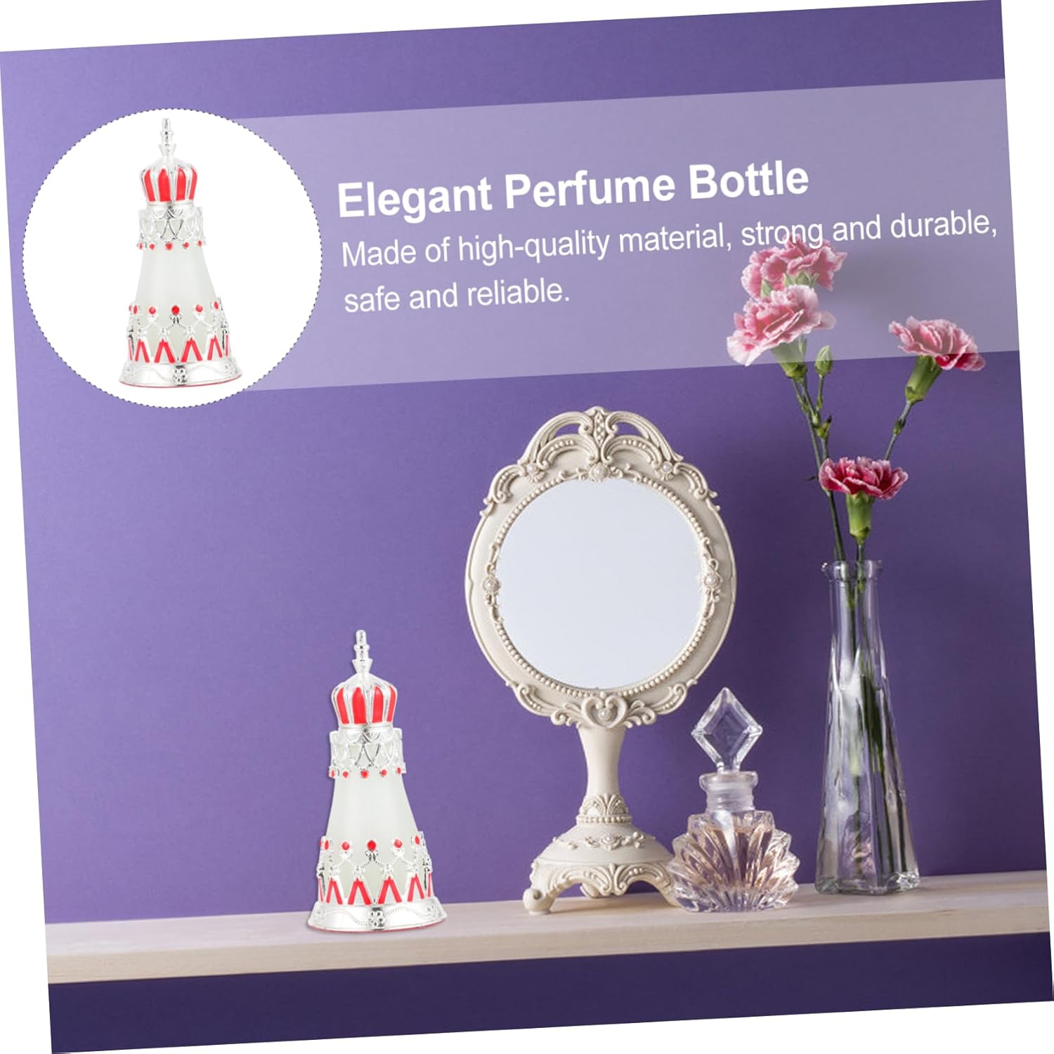 ABOOFAN Middle East Style Perfume Bottle with Elegant Crown Design for Travel and Home Use
