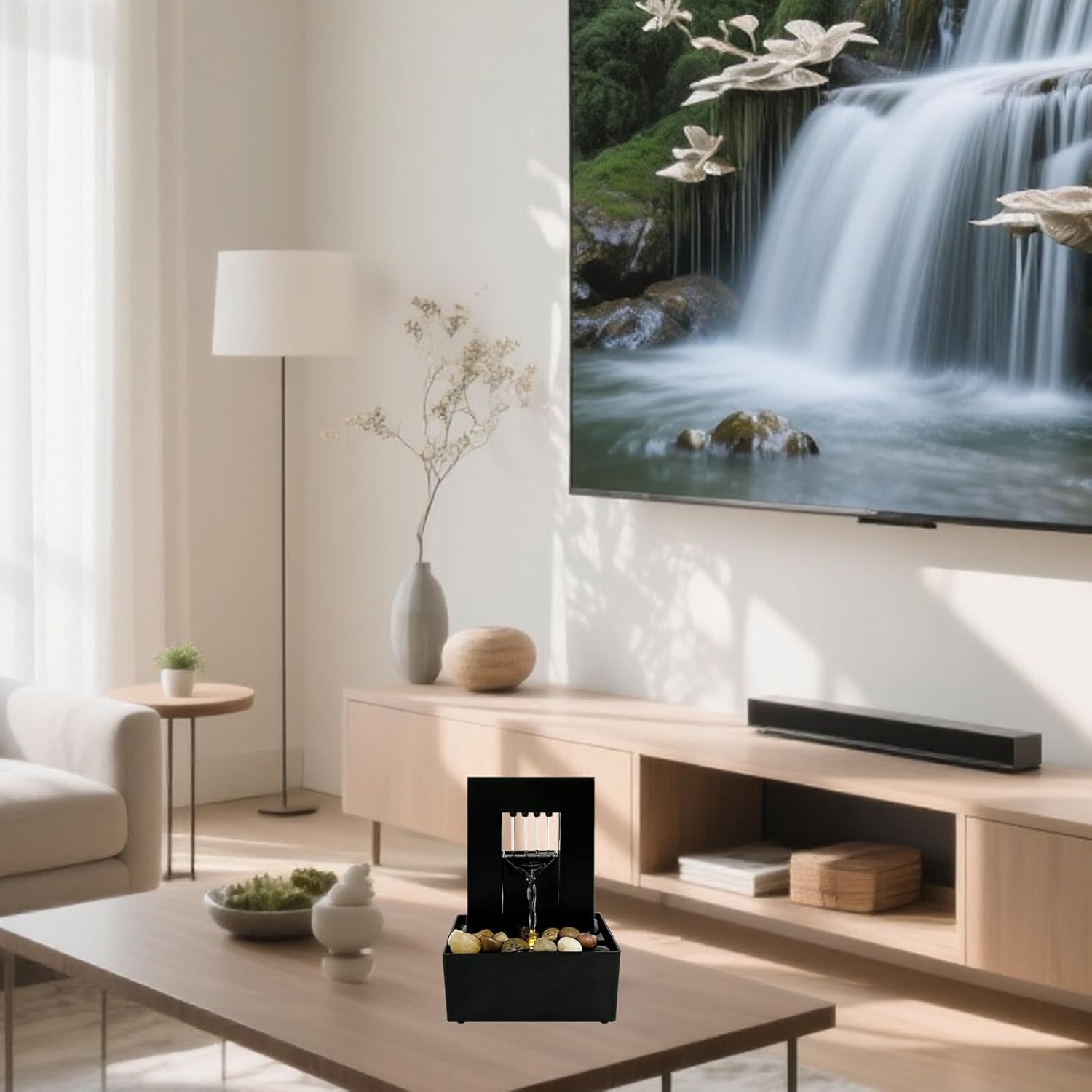 Rwoora Tabletop Small Fountain Waterfall Decor