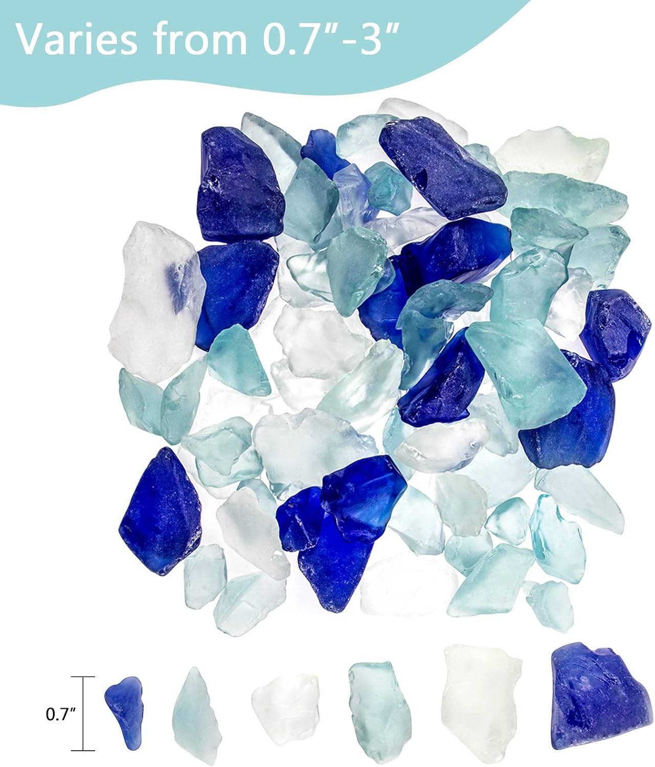 Ausluru 5LB Frosted Sea Glass Vase Fillers