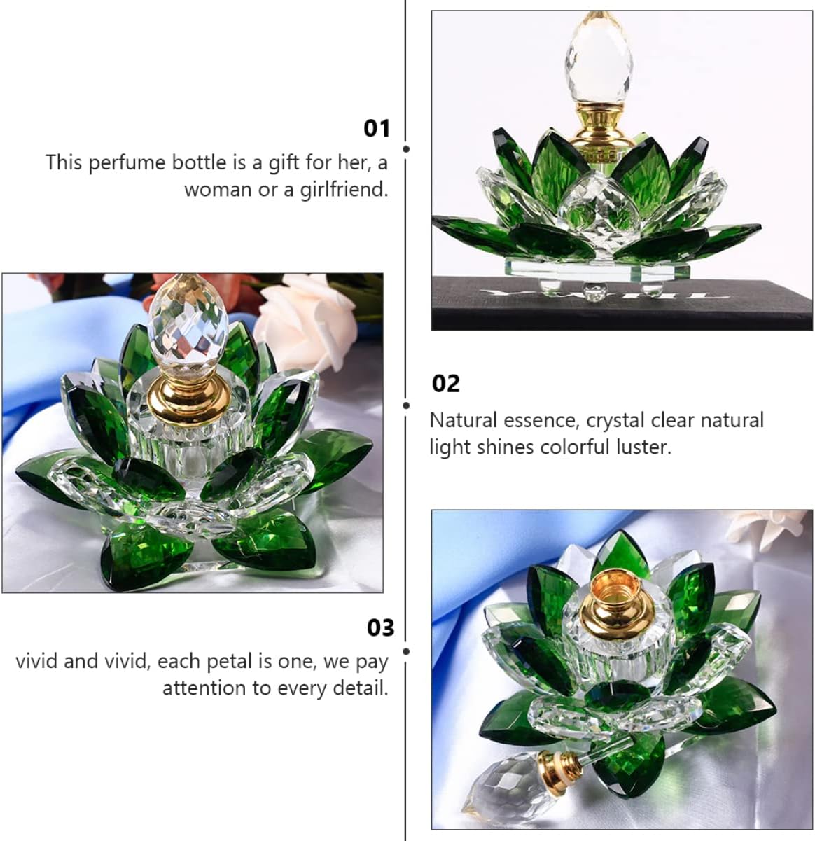 1pc Elegant Glass Perfume Bottle for Essential Oils and Travel