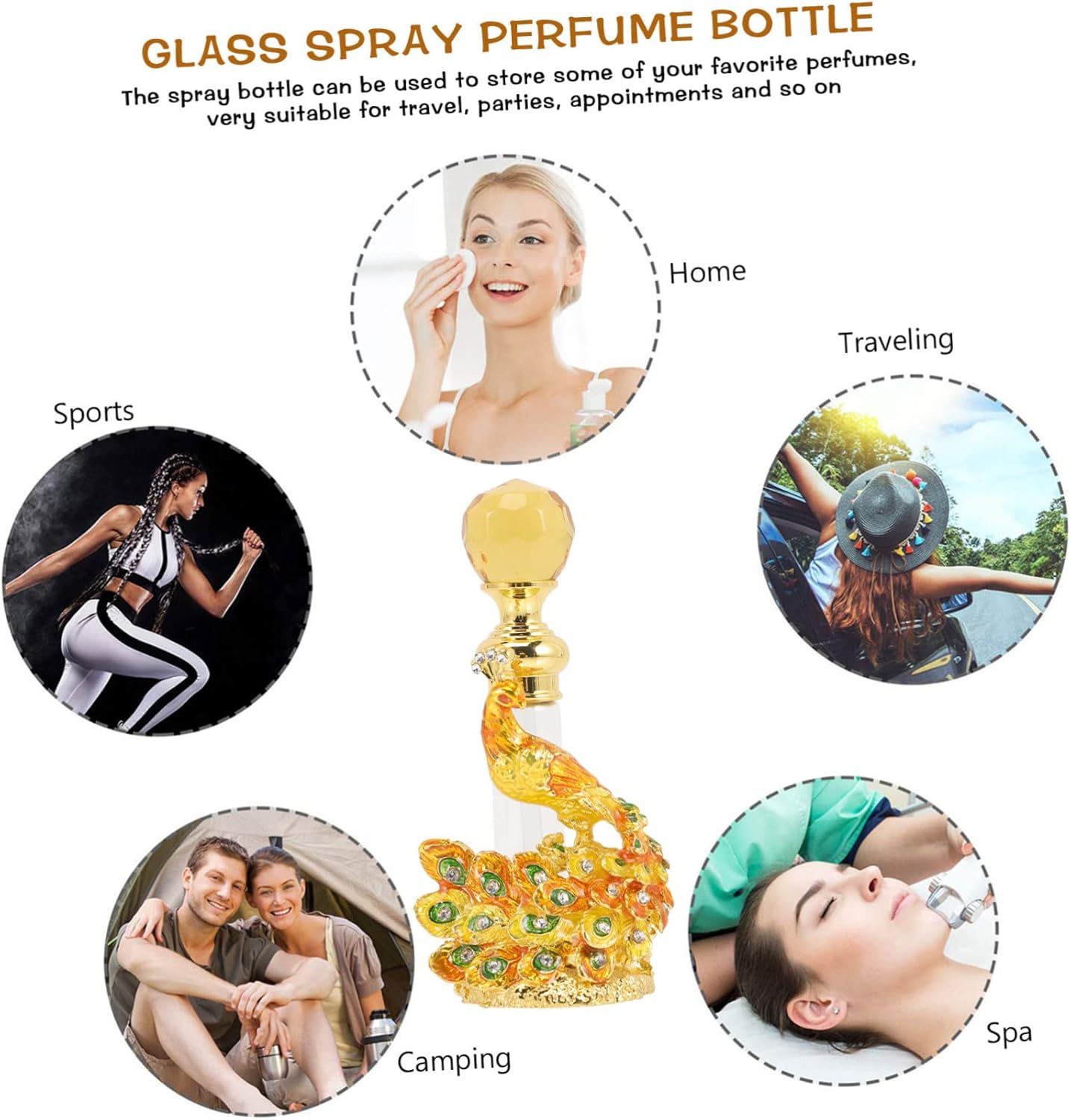 Vintage Refillable Perfume Bottle for Essential Oils and Home Decor