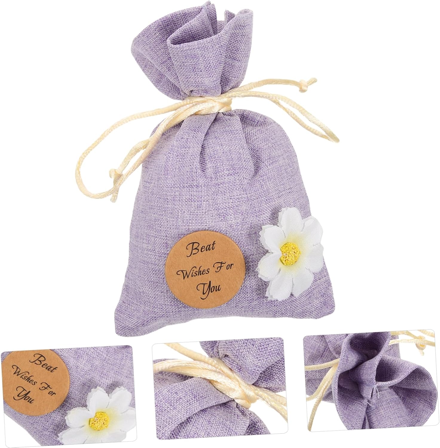 ABOOFAN 10Pcs Lavender Sachet Bags Refillable Empty Drawstring Pouches for Fragrance Storage