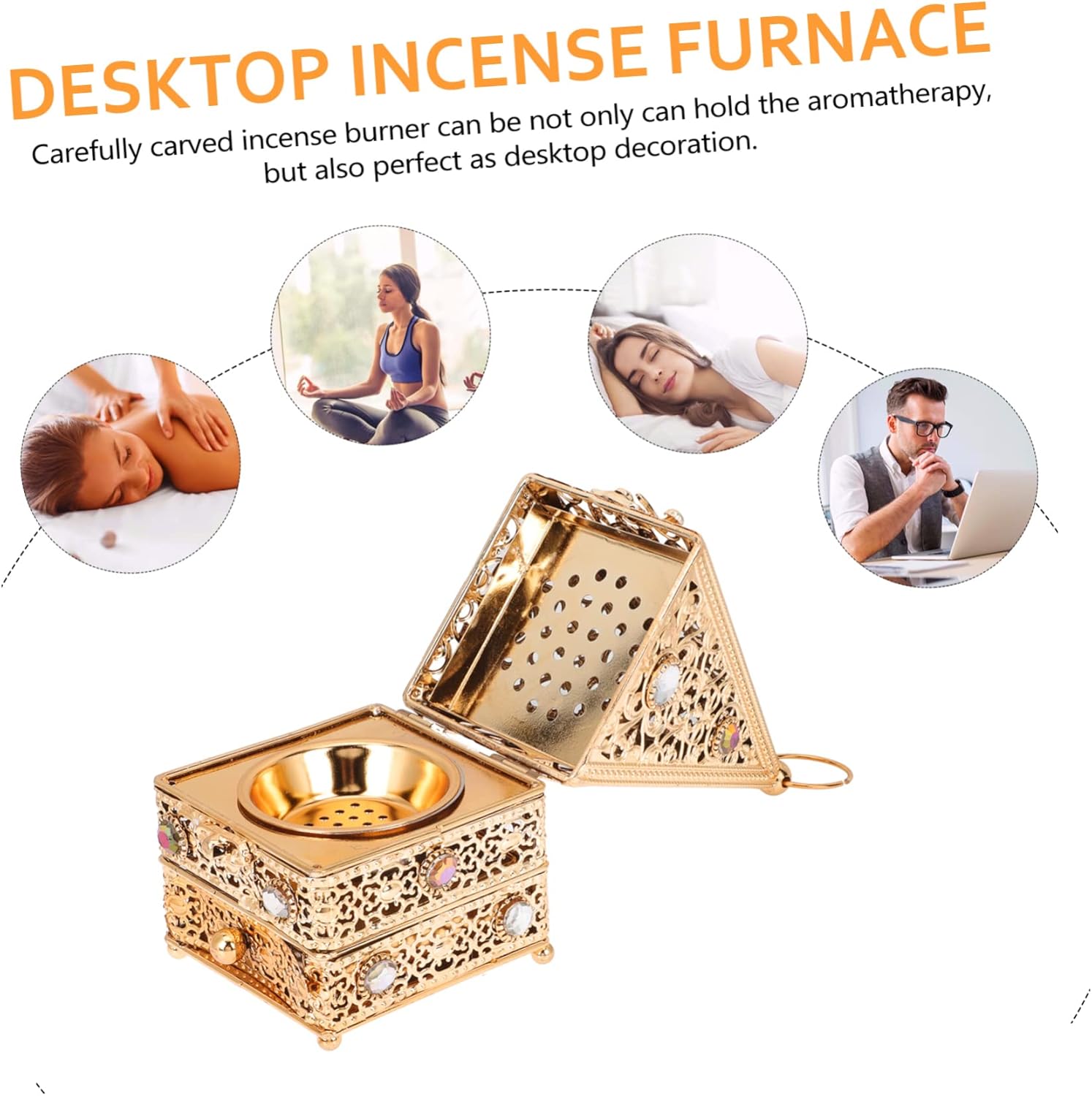 MAGICLULU Metal Incense Burner for Relaxation and Meditation