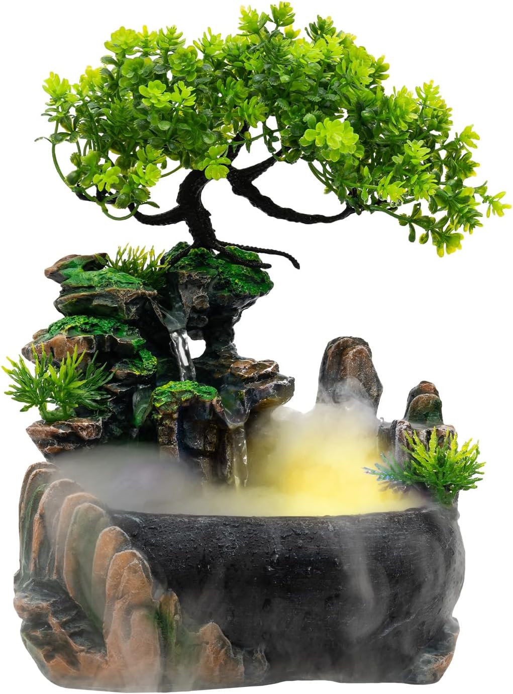 CAIHAOA Indoor Tabletop Fountain with Light and Pump