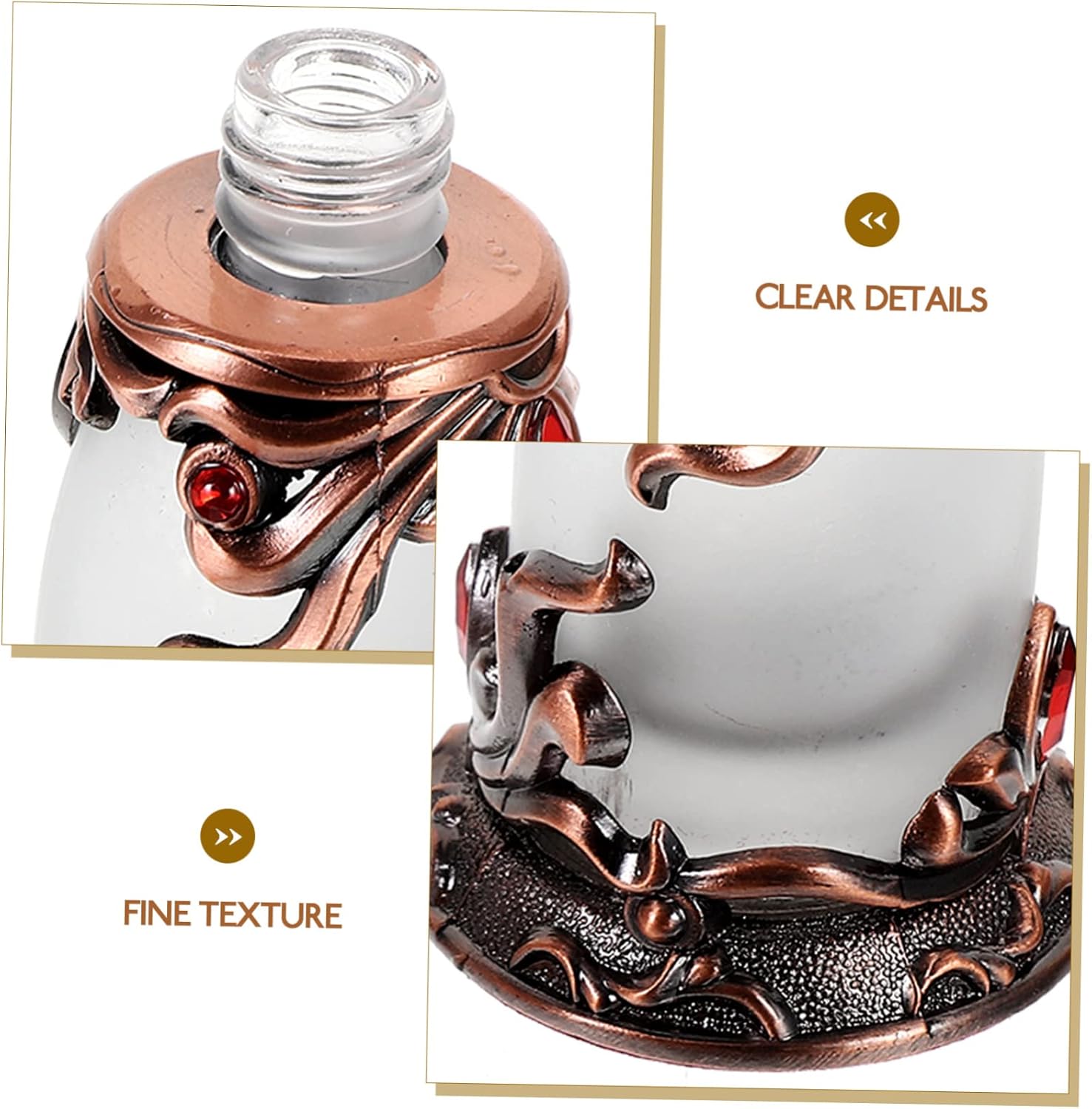 Vintage Decorative Perfume Bottle Refillable Alloy Container for Essential Oils Portable Travel Home Decor Gift