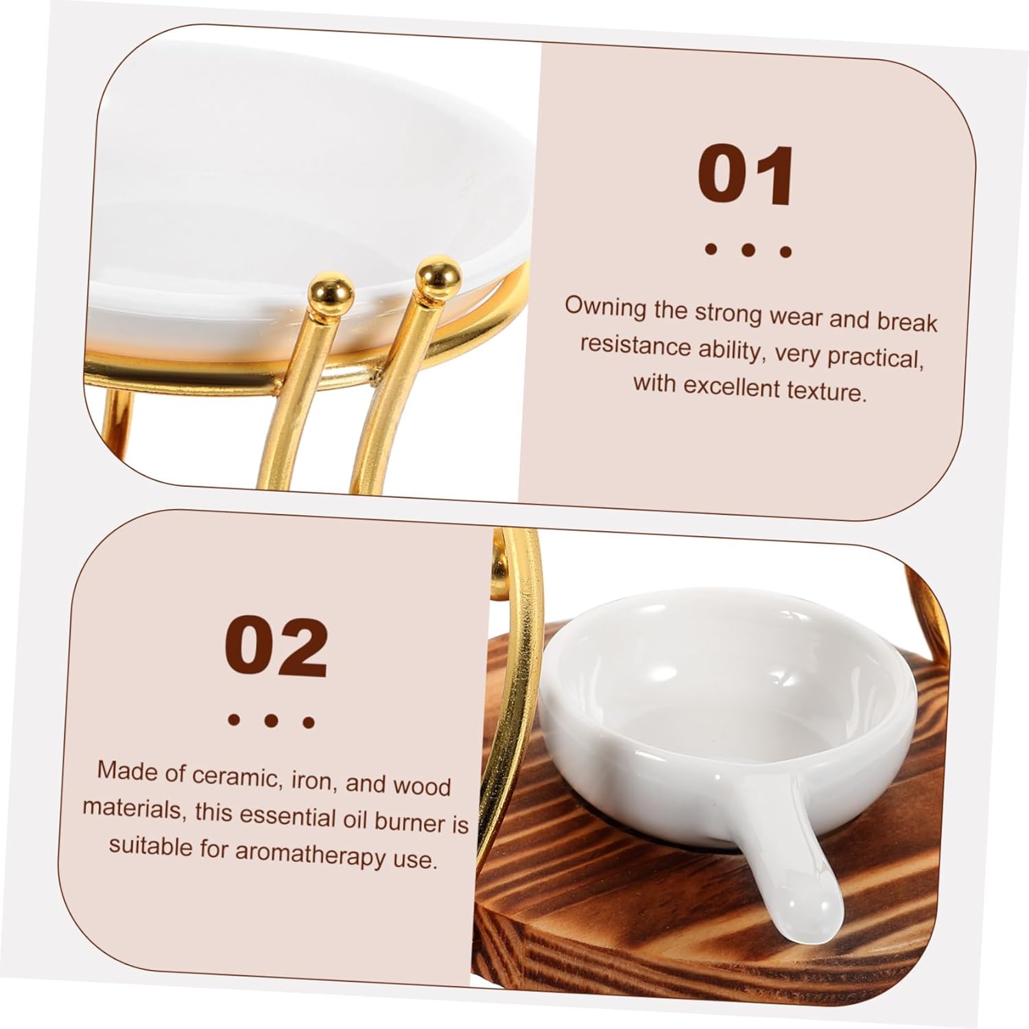 Garneck Ceramic Essential Oil Burner Vintage Design for Home Decor