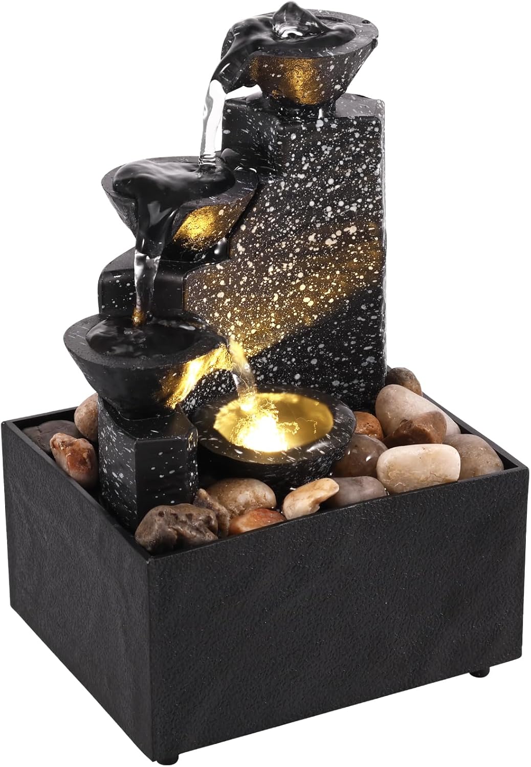 Tabletop Waterfall Decor with Soft Lights