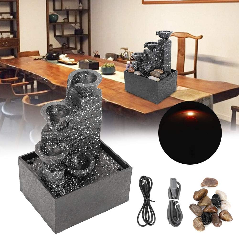 Tabletop Fountain with USB Power and LED Lights