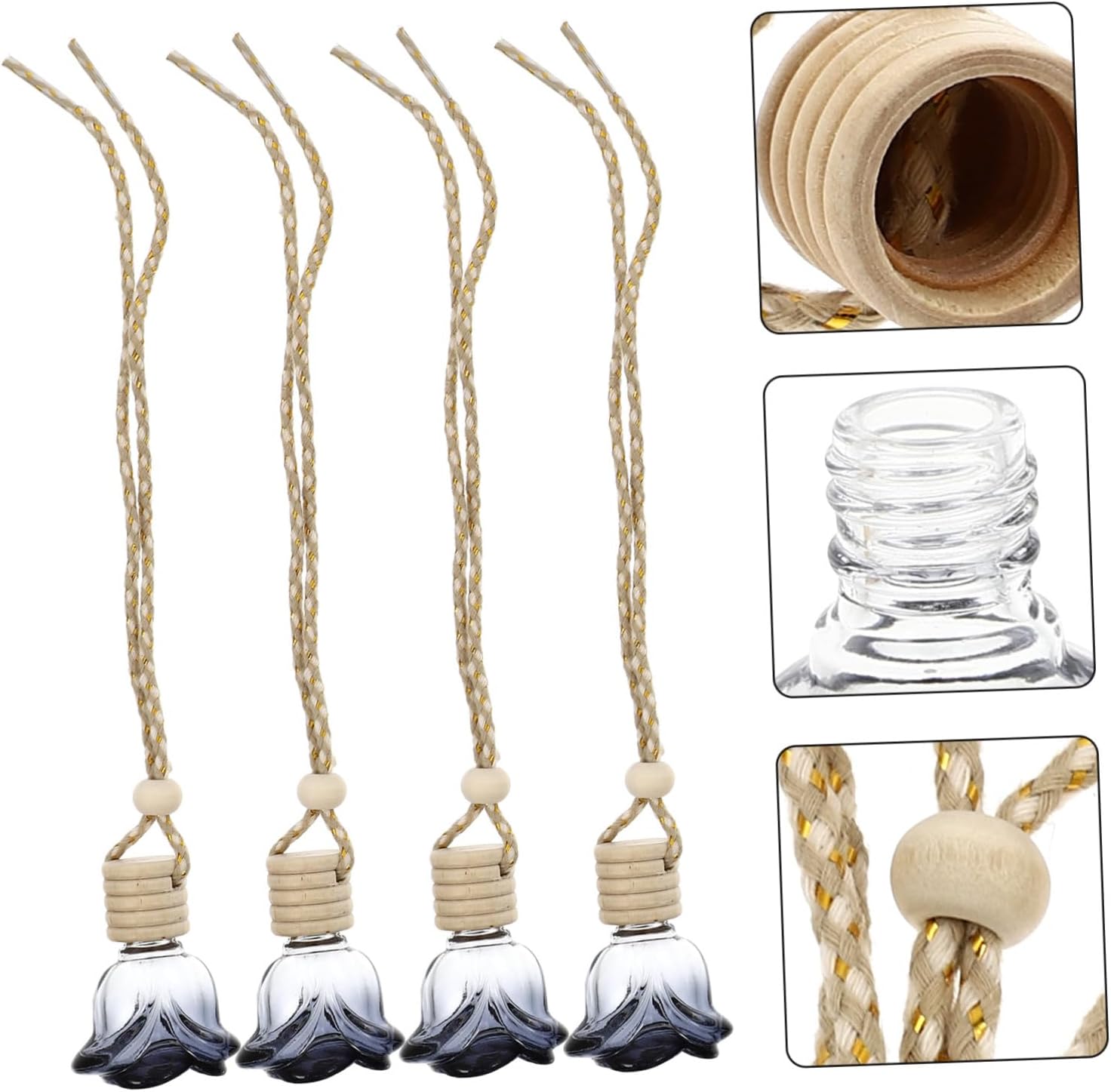 Zerodeko 4 Pcs Car Hanging Perfume Bottles Set