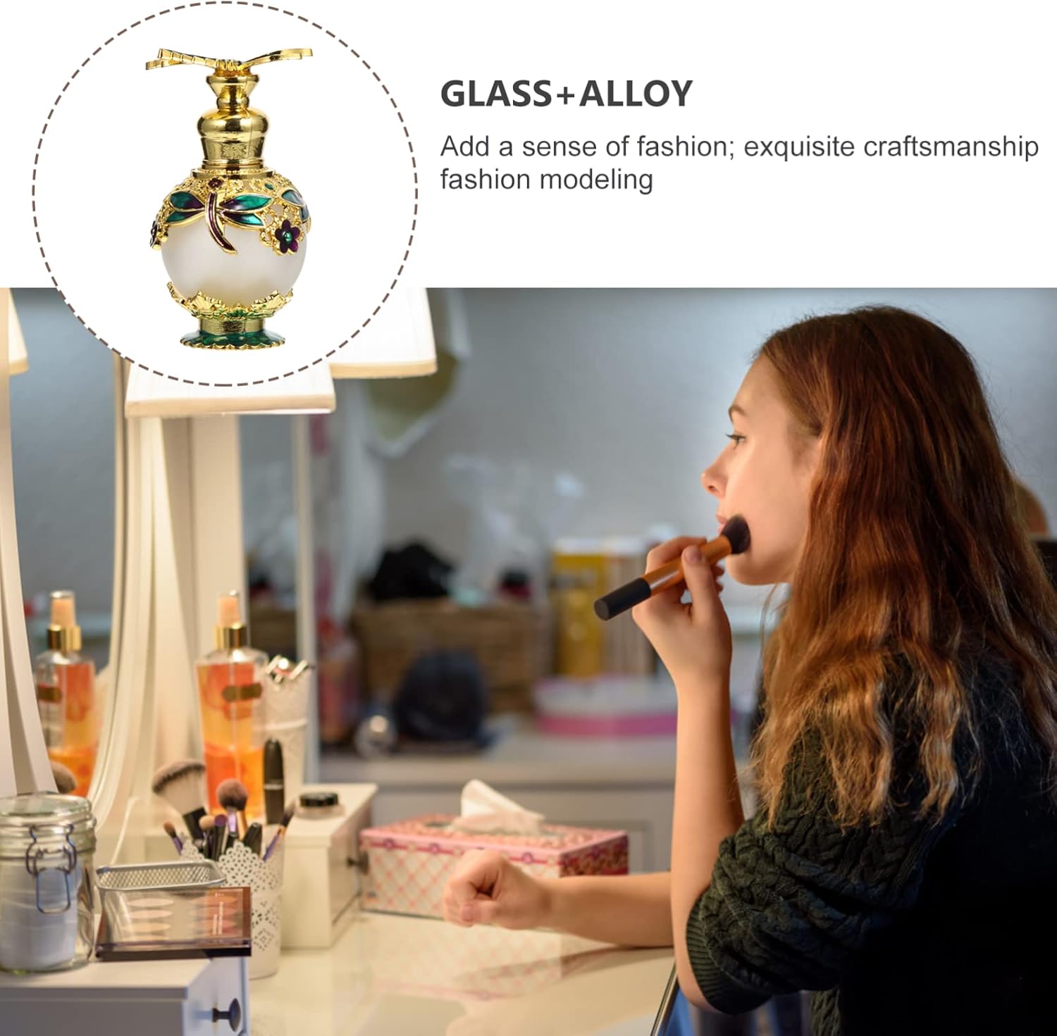 Lurrose Vintage Glass Perfume Bottle
