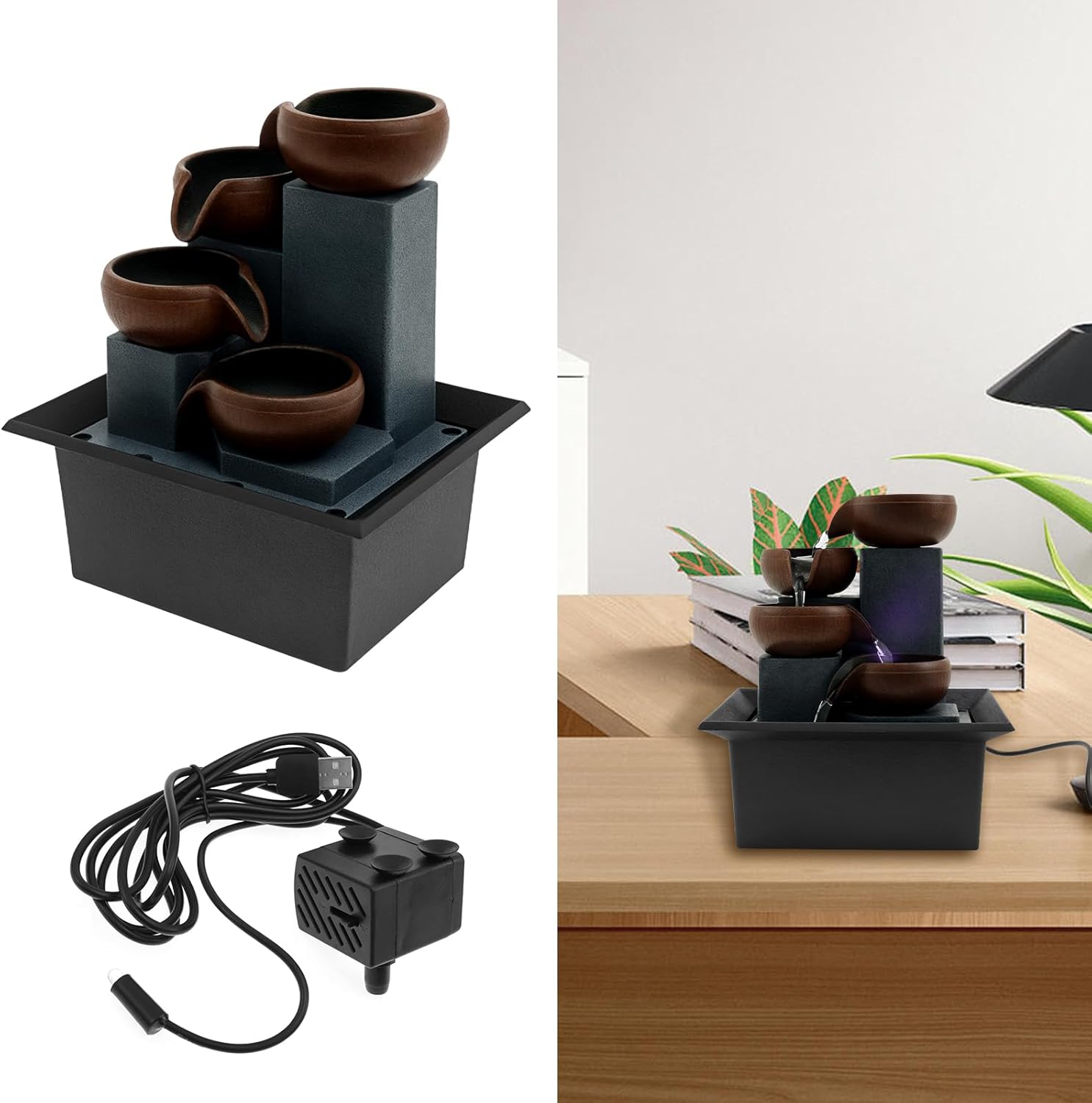 LYIYEYAN Tabletop Fountain with LED Light