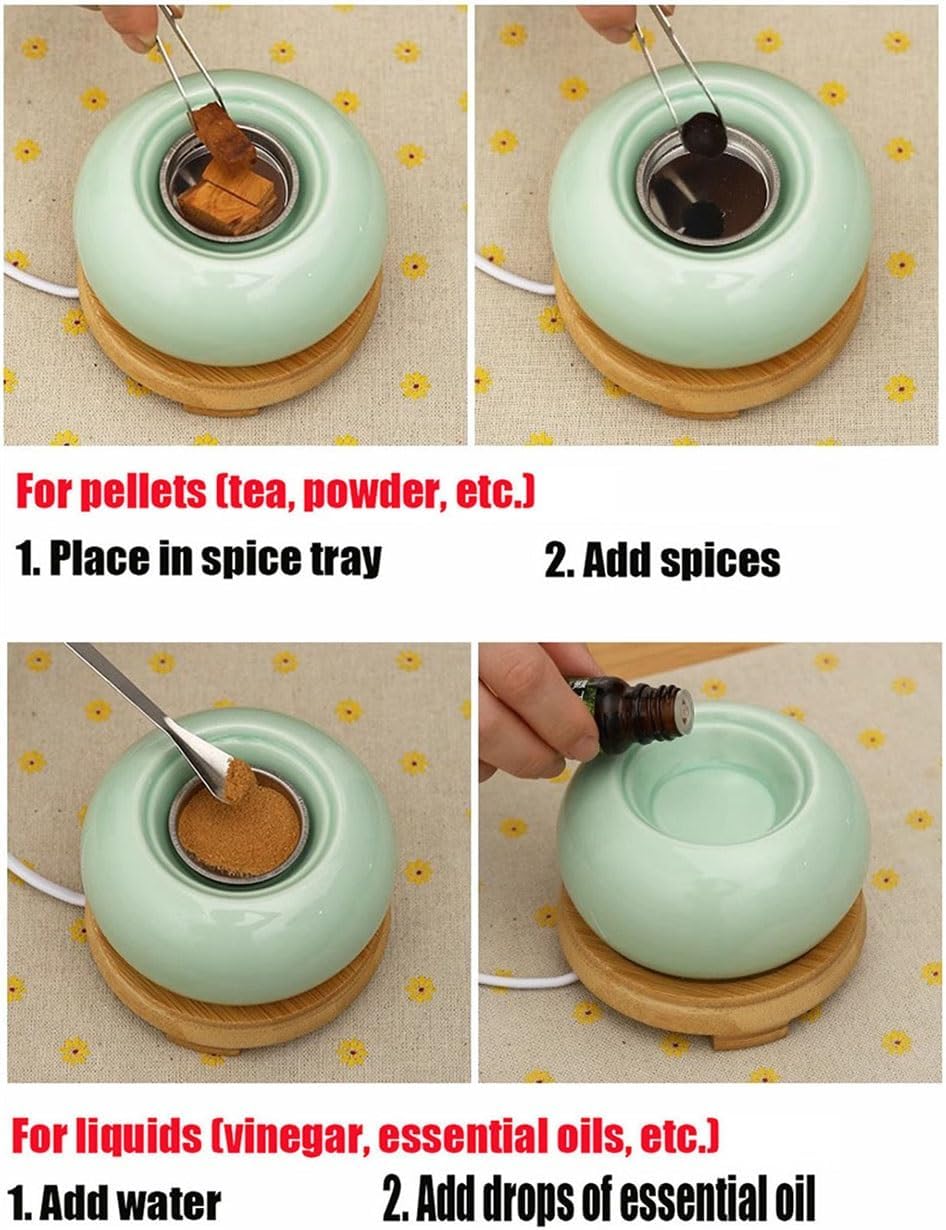 Timing Temperature Electronic Incense Burner with Spoon and Spice Tray