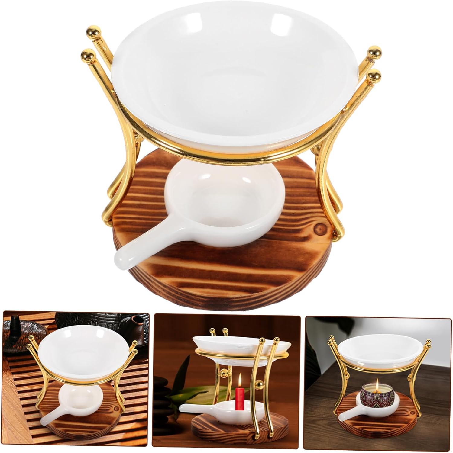 Garneck Ceramic Essential Oil Burner Vintage Design for Home Decor