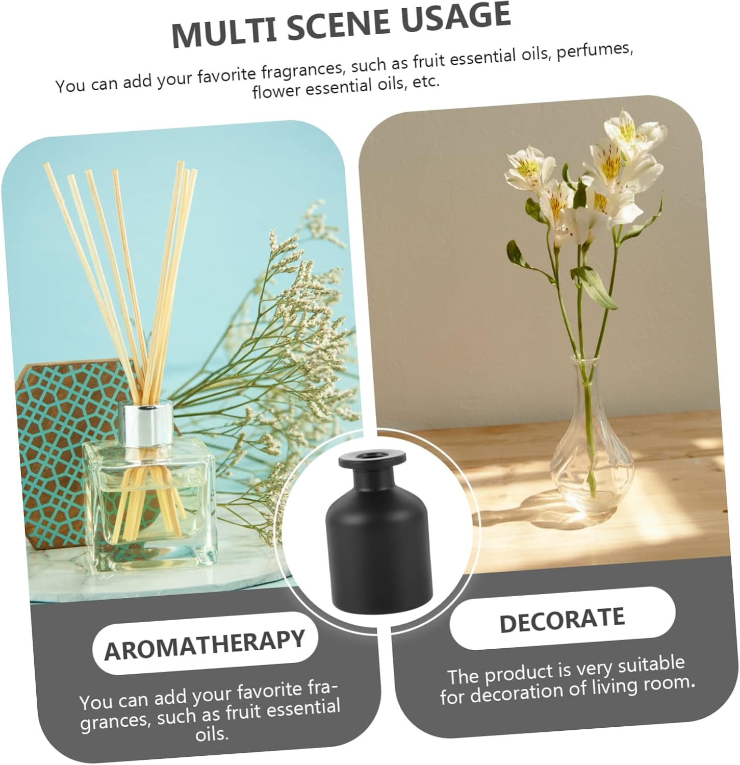 Garneck 2pcs Decorative Essential Oil Diffuser Bottle