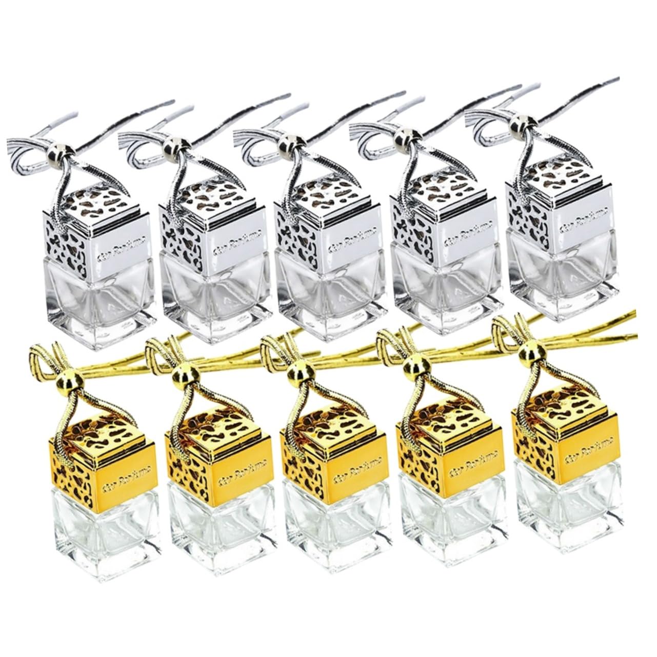 10 Pcs 8ml Square Glass Perfume Bottle Decorative Aroma Diffuser for Men Women