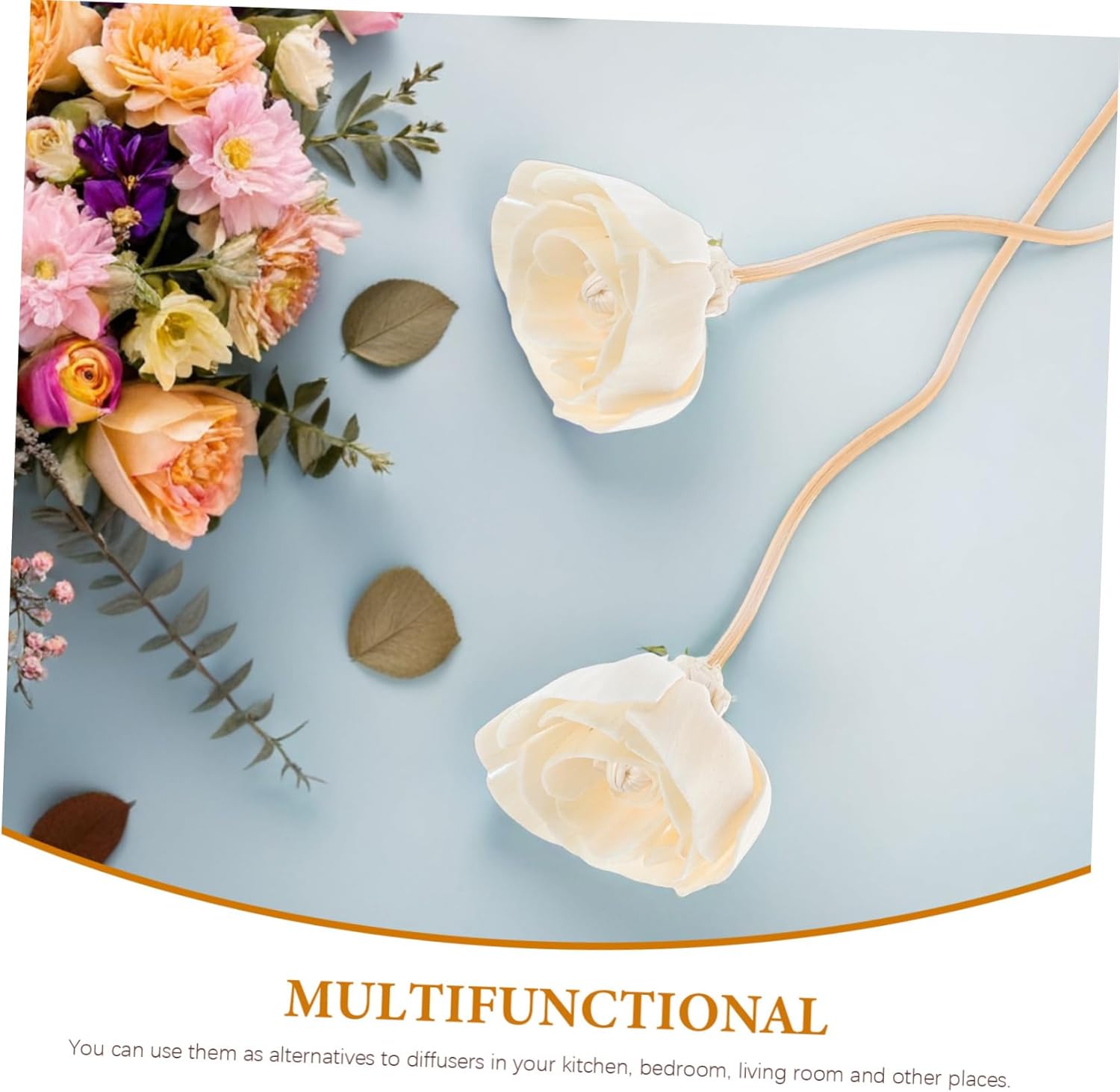 8pcs Rattan Diffuser Sticks with Flower Design