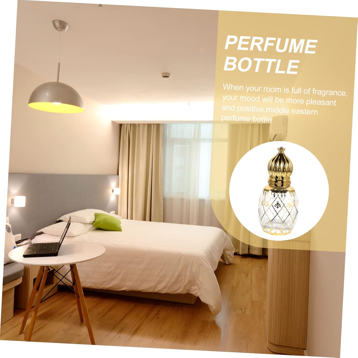 Cabilock 8ml Refillable Middle Eastern Gold Crown Aroma Bottle