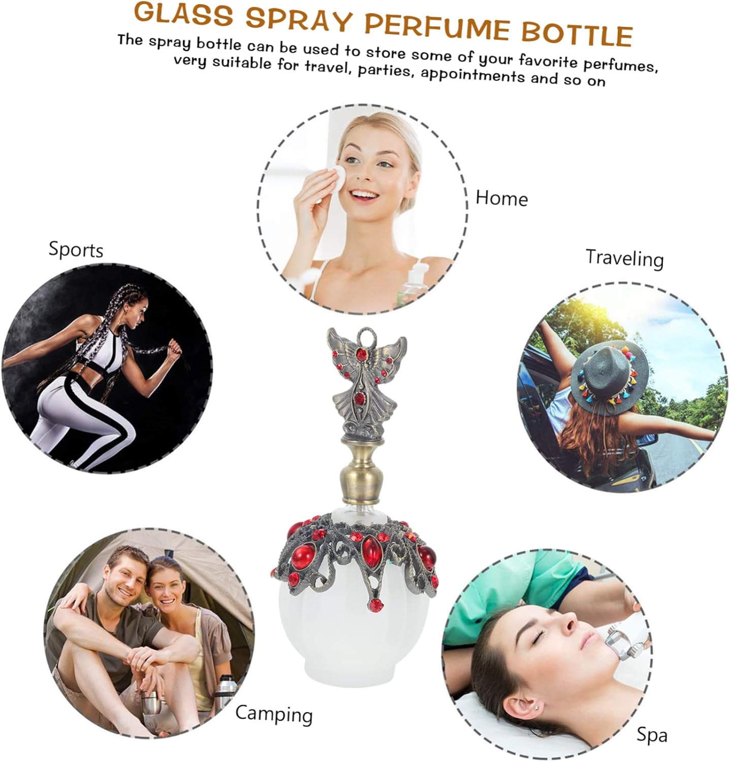 MAGICLULU Vintage Perfume Dispenser Bottle Essential Oil Glass Container Travel-Friendly Aromatherapy Holder