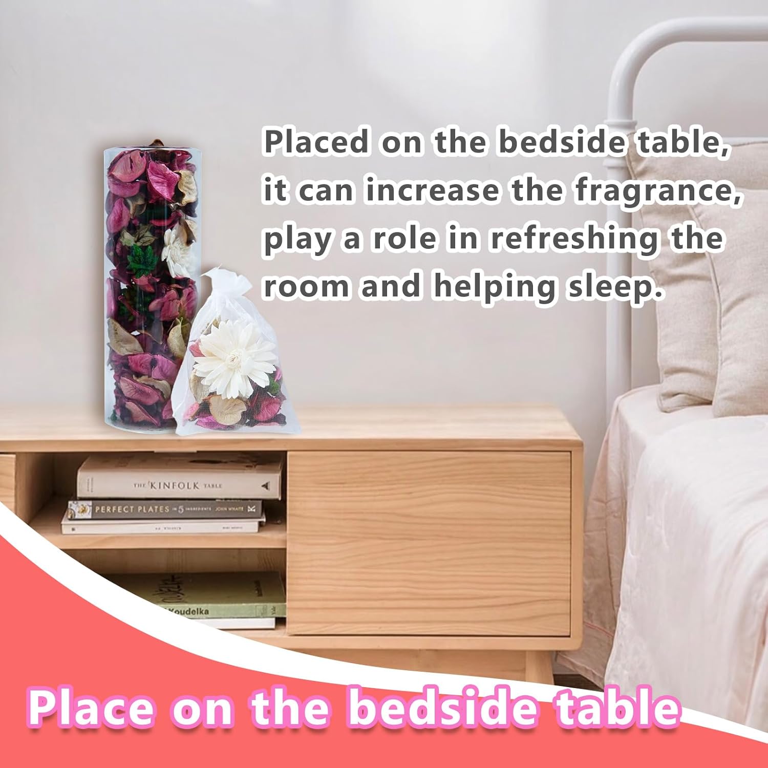 DIY Sweet Floral Heart Shaped Dry Flower Sachet Set - 5 Bags with Flowers