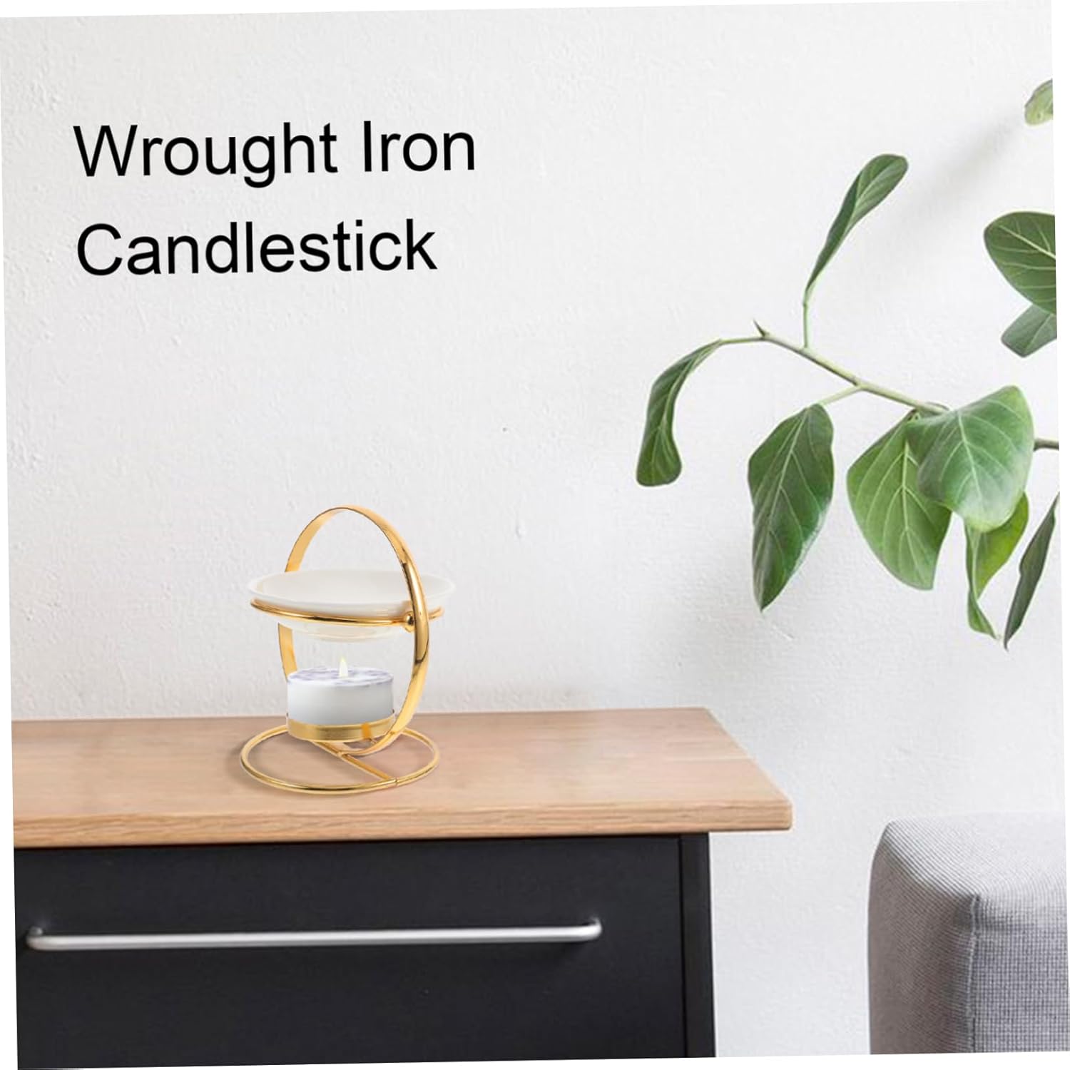 Wax Melt Burner with Iron Stand for Aromatherapy Essential Oils