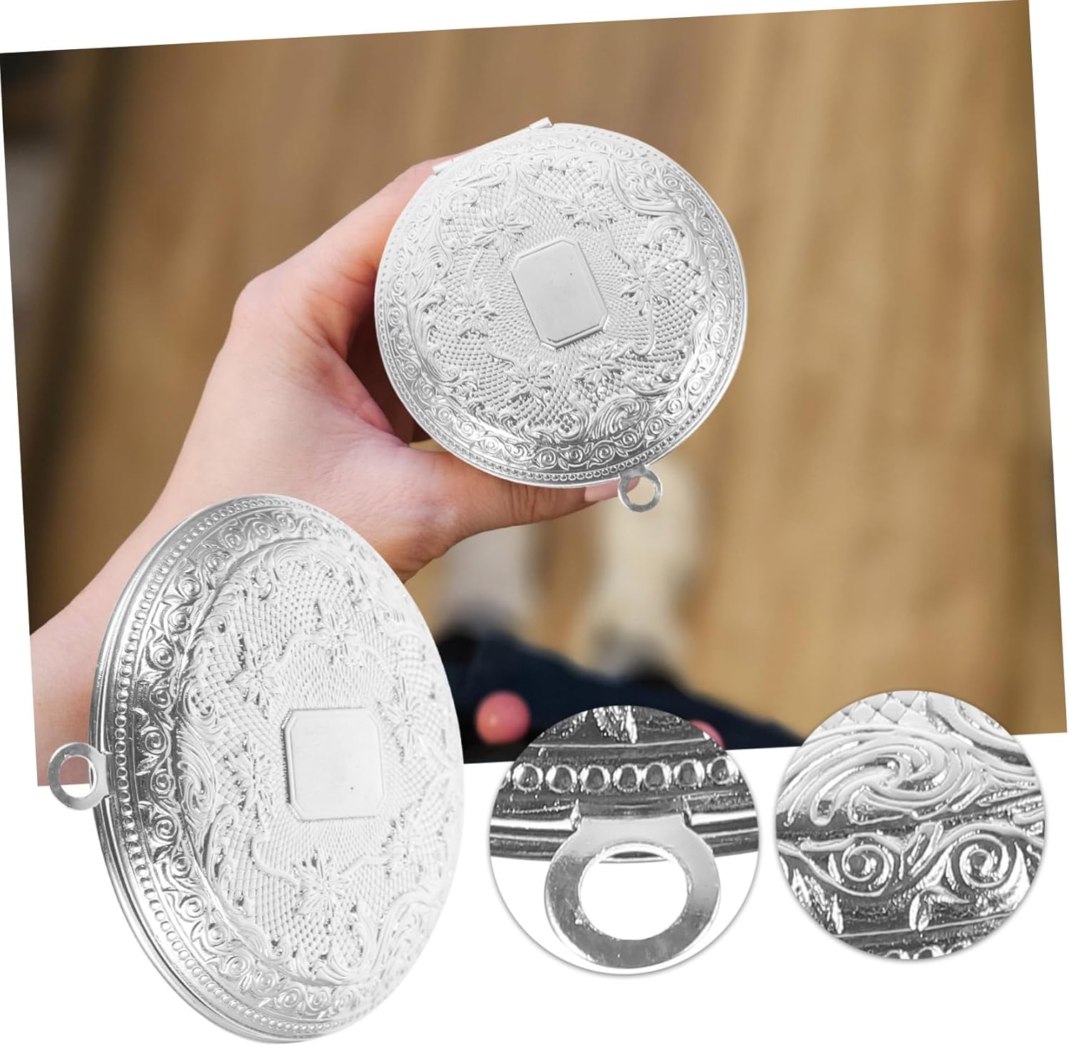 RORPOIR Aromatherapy Diffuser Pendant Brass Case Openable Vintage Style