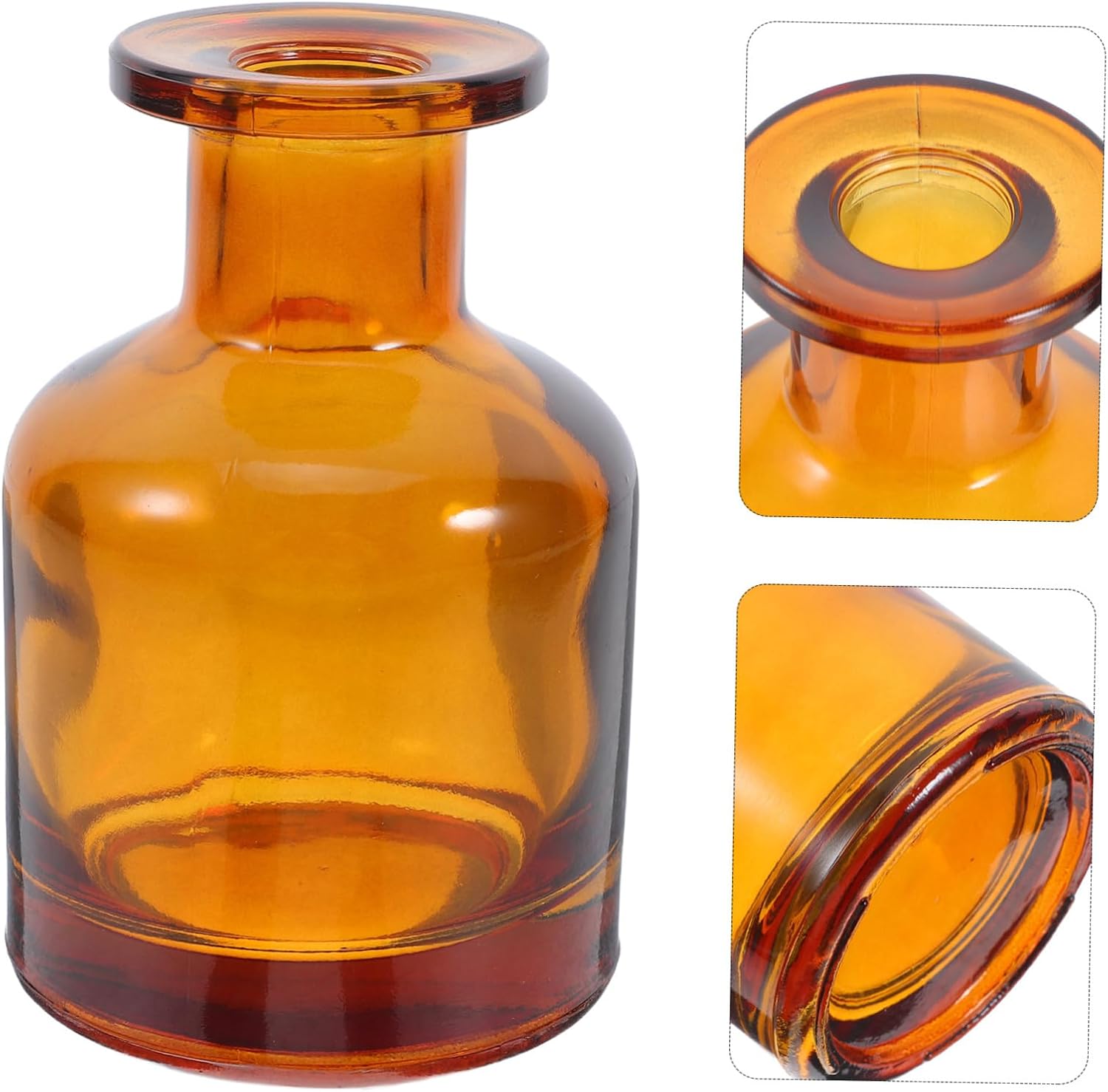 Anneome 2pcs Glass Diffuser Bottles Caps Aromatherapy Vase