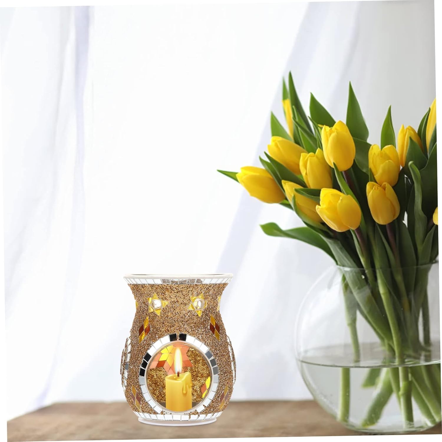 Sunflower Mosaic Essential Oil Burner with Tea Light Holder