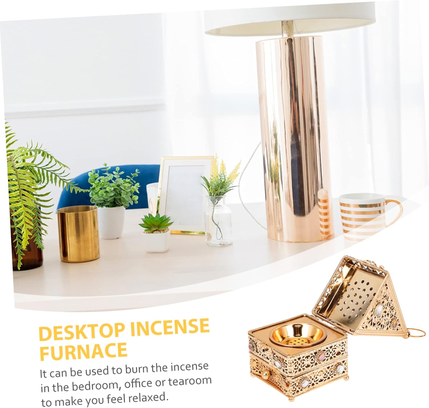 MAGICLULU Metal Incense Burner for Relaxation and Meditation