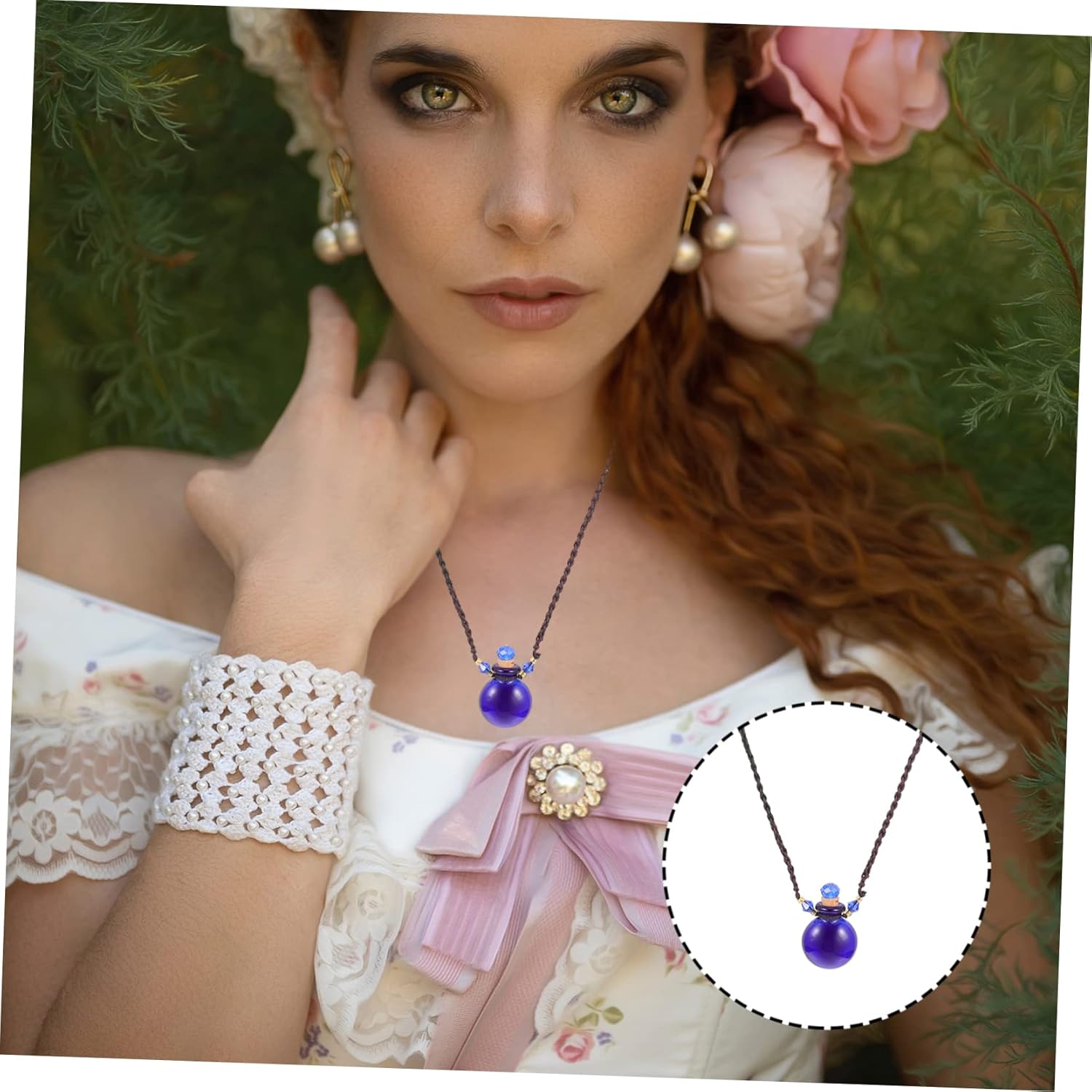 Adjustable Perfume Bottle Necklace for Car Diffusion and Home Use