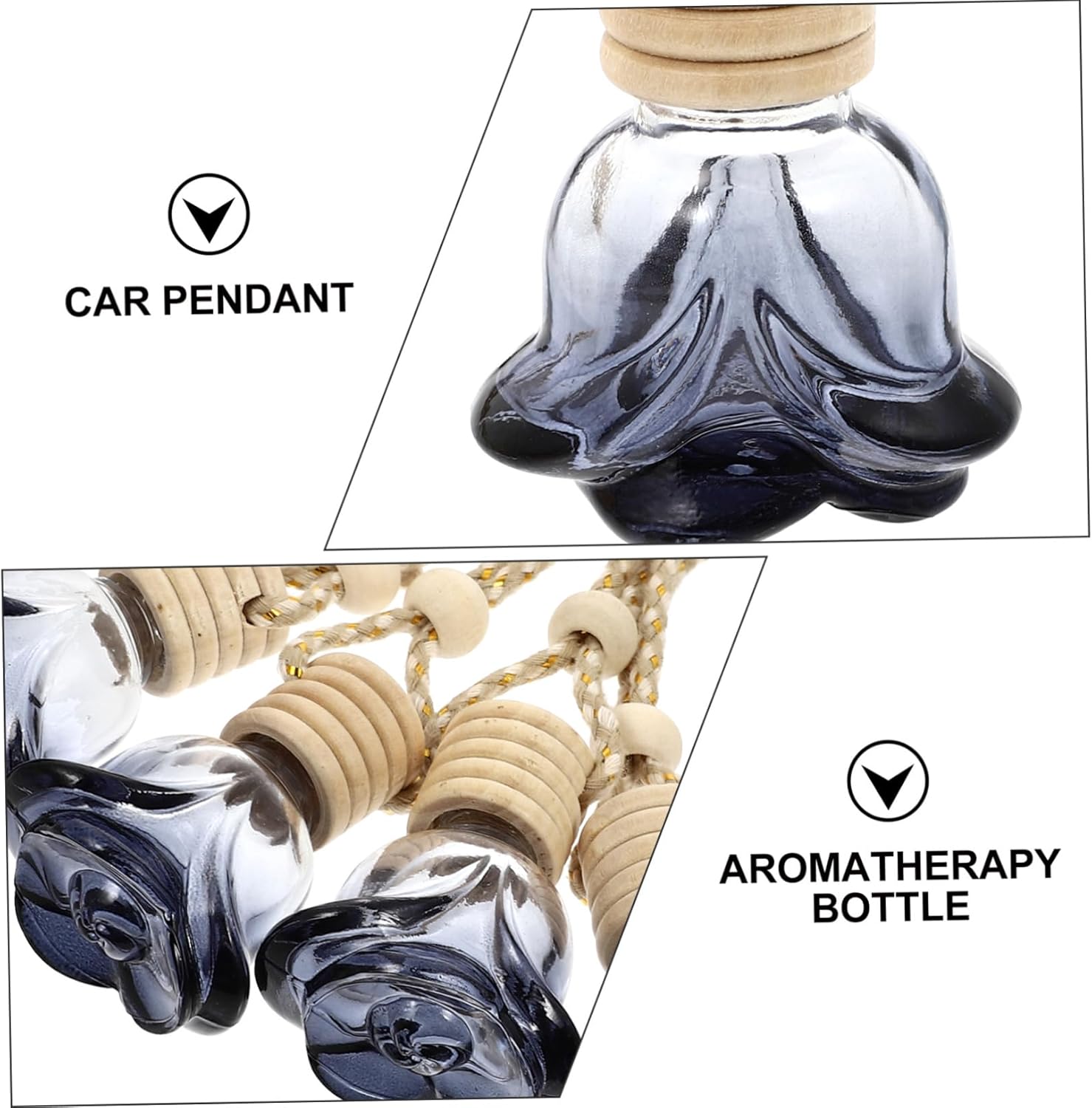 Zerodeko 4 Pcs Car Hanging Perfume Bottles Set