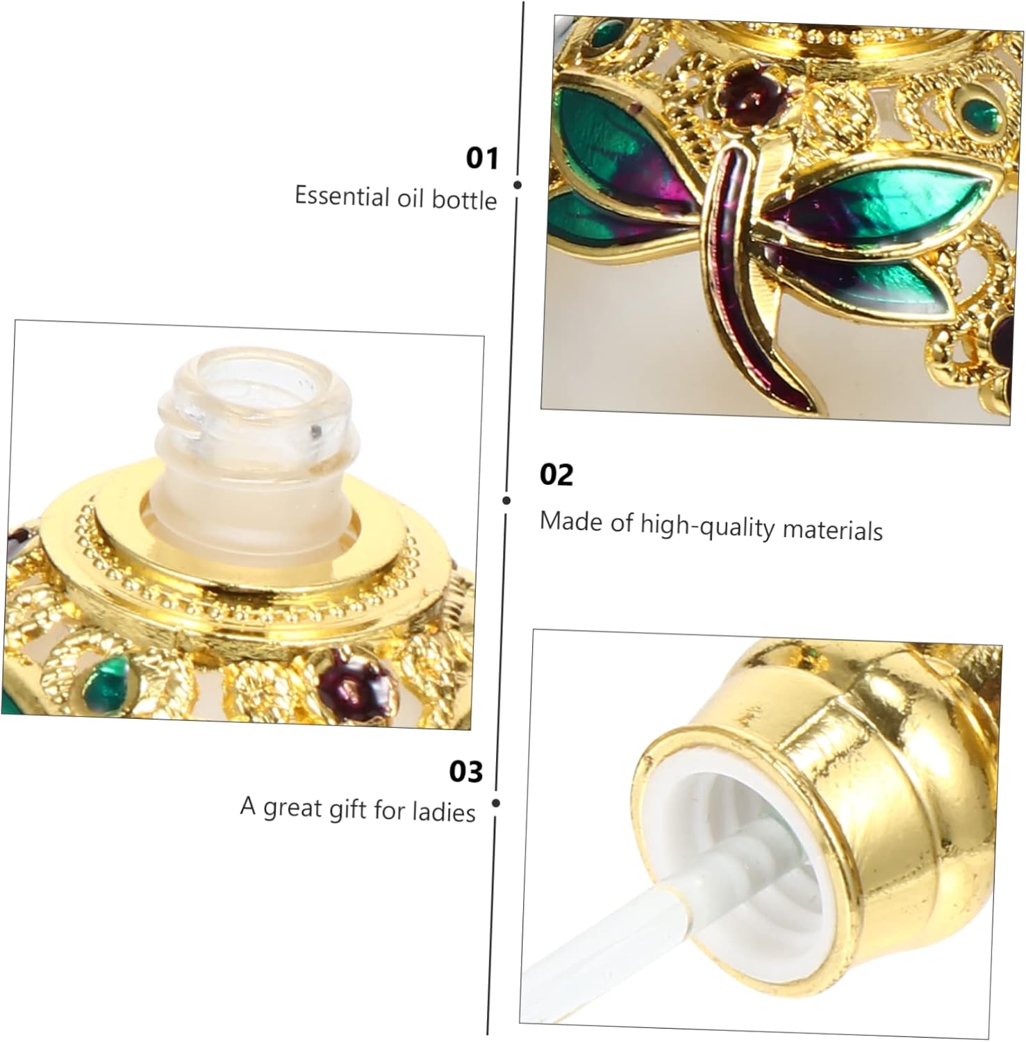 1Pc Glass Essential Oil Bottle for Aromatherapy Diffuser Storage and Perfume Use